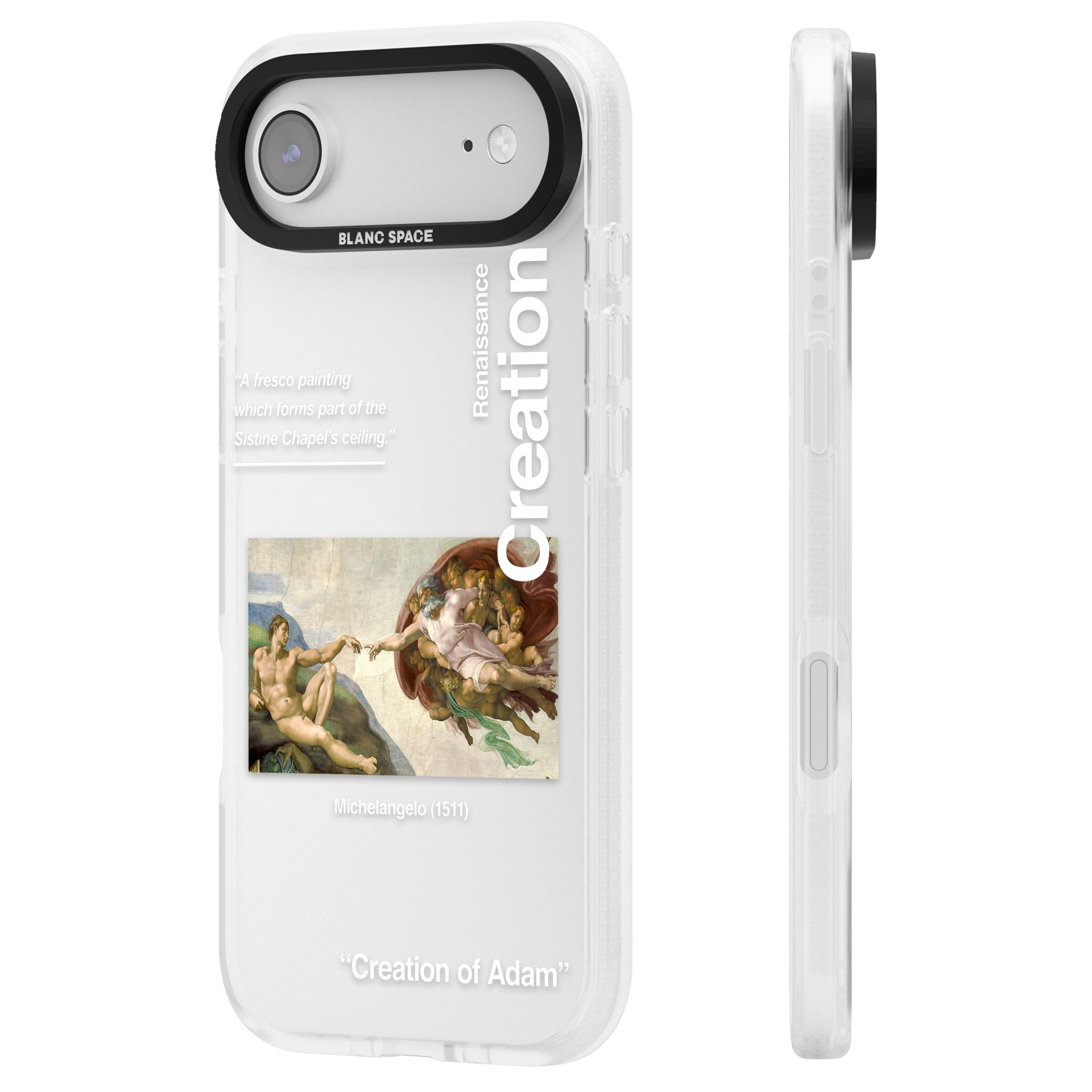 Creation Of Adam Michelangelo iPhone 17 Air Impact Air Clear Phone Case Side Profile