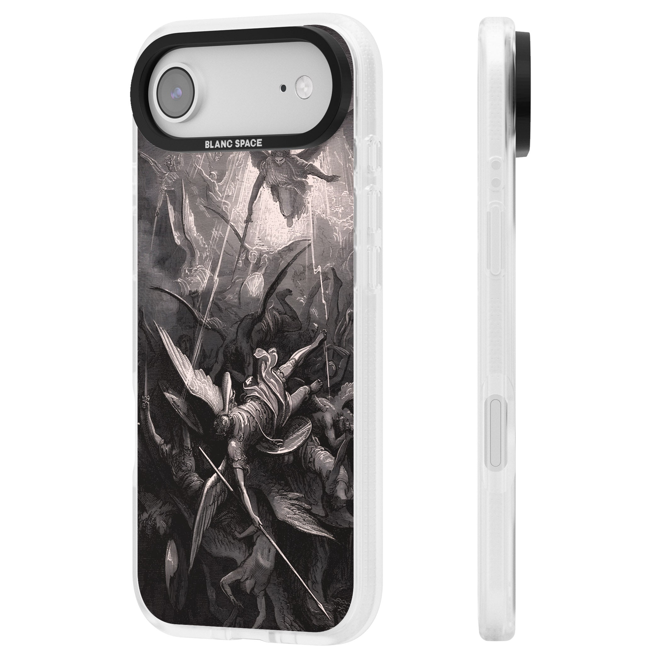Paradise Lost iPhone 17 Air Impact Air Clear Phone Case Side Profile