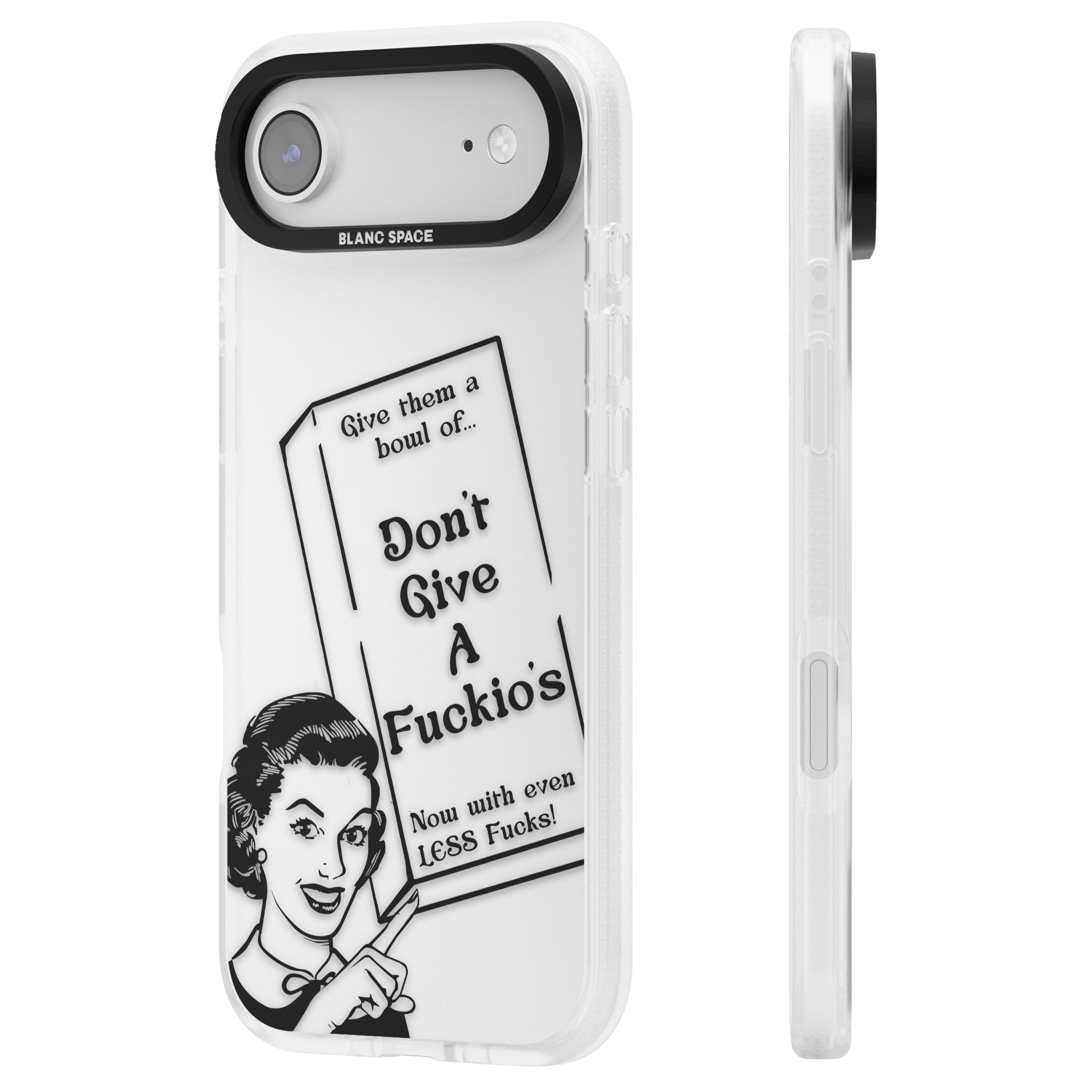 Dont Give A F Ckios Cereal iPhone 17 Air Impact Air Clear Phone Case Side Profile