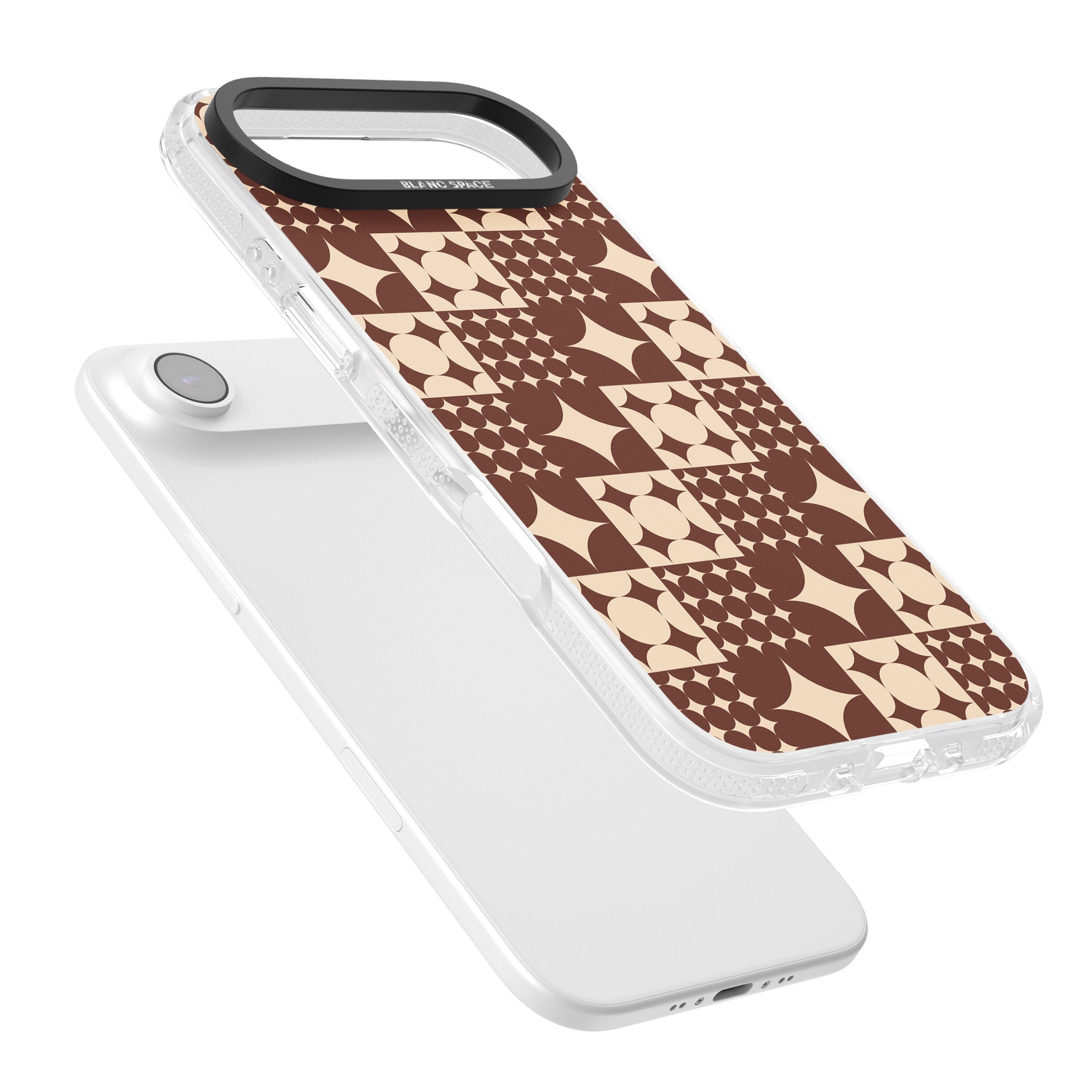 Mid Century Brown Checked iPhone 17 Air Impact Air Clear Phone Case Colours