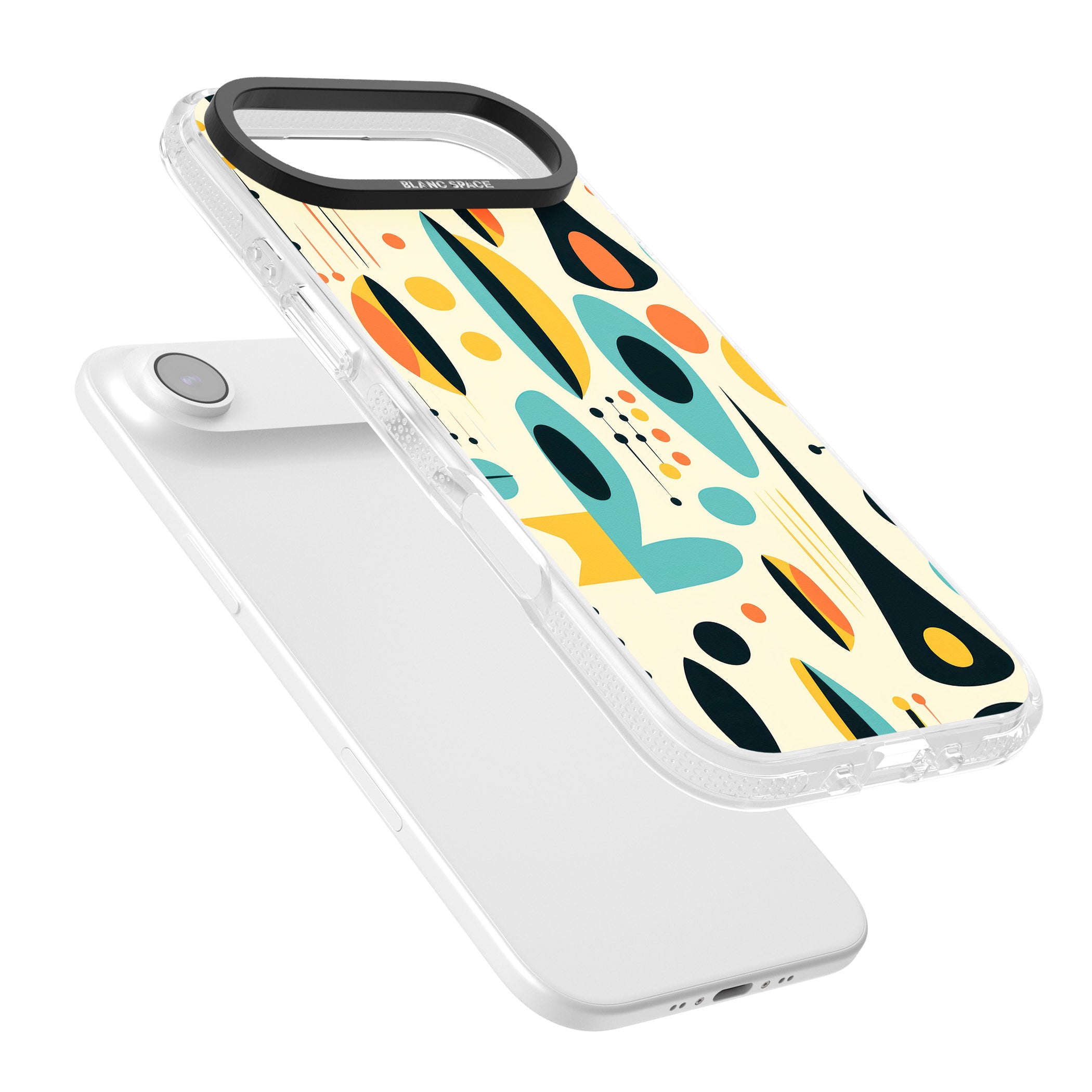Mid Century Atomic Pattern iPhone 17 Air Impact Air Clear Phone Case Colours