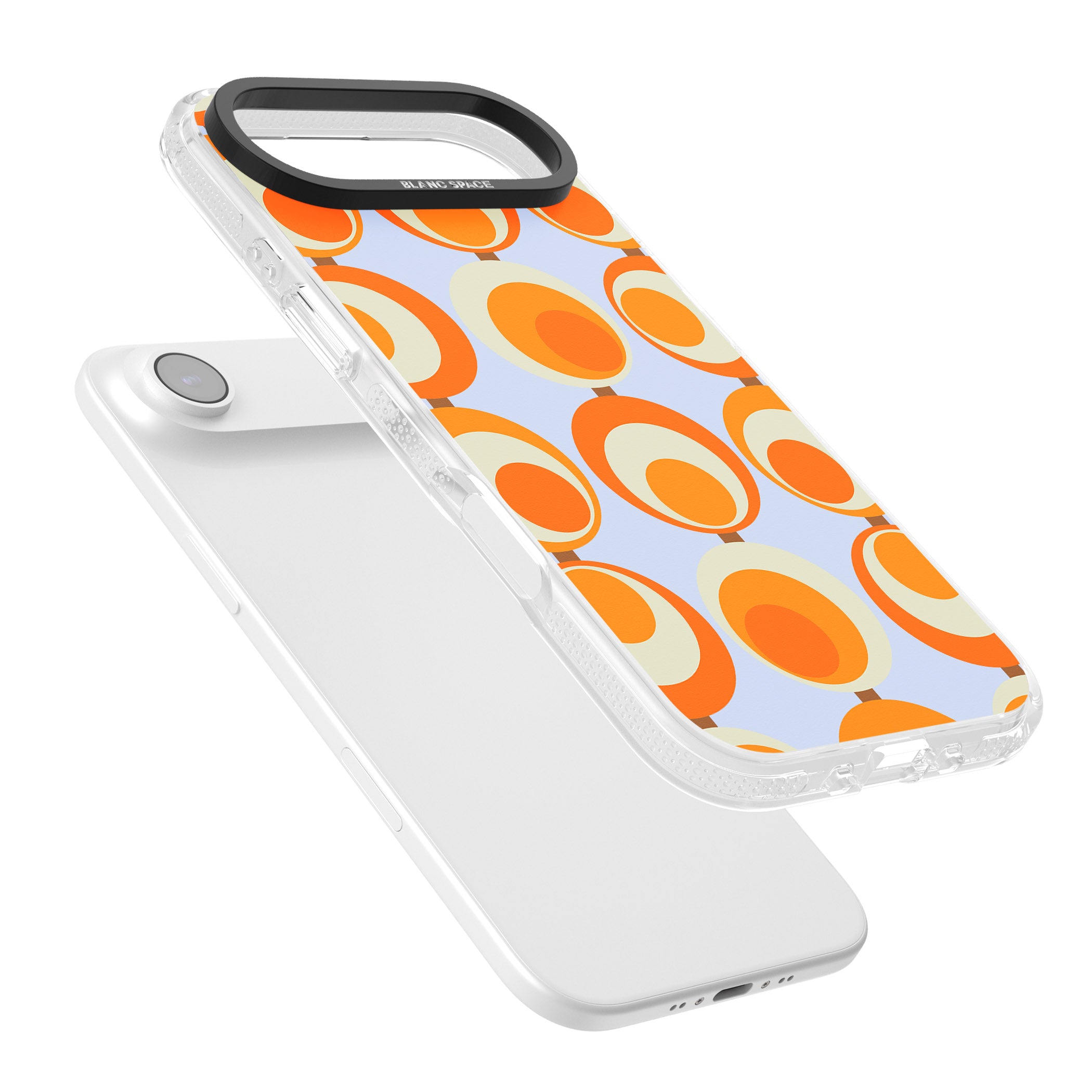 Mid Century Blue Orange Pattern iPhone 17 Air Impact Air Clear Phone Case Colours
