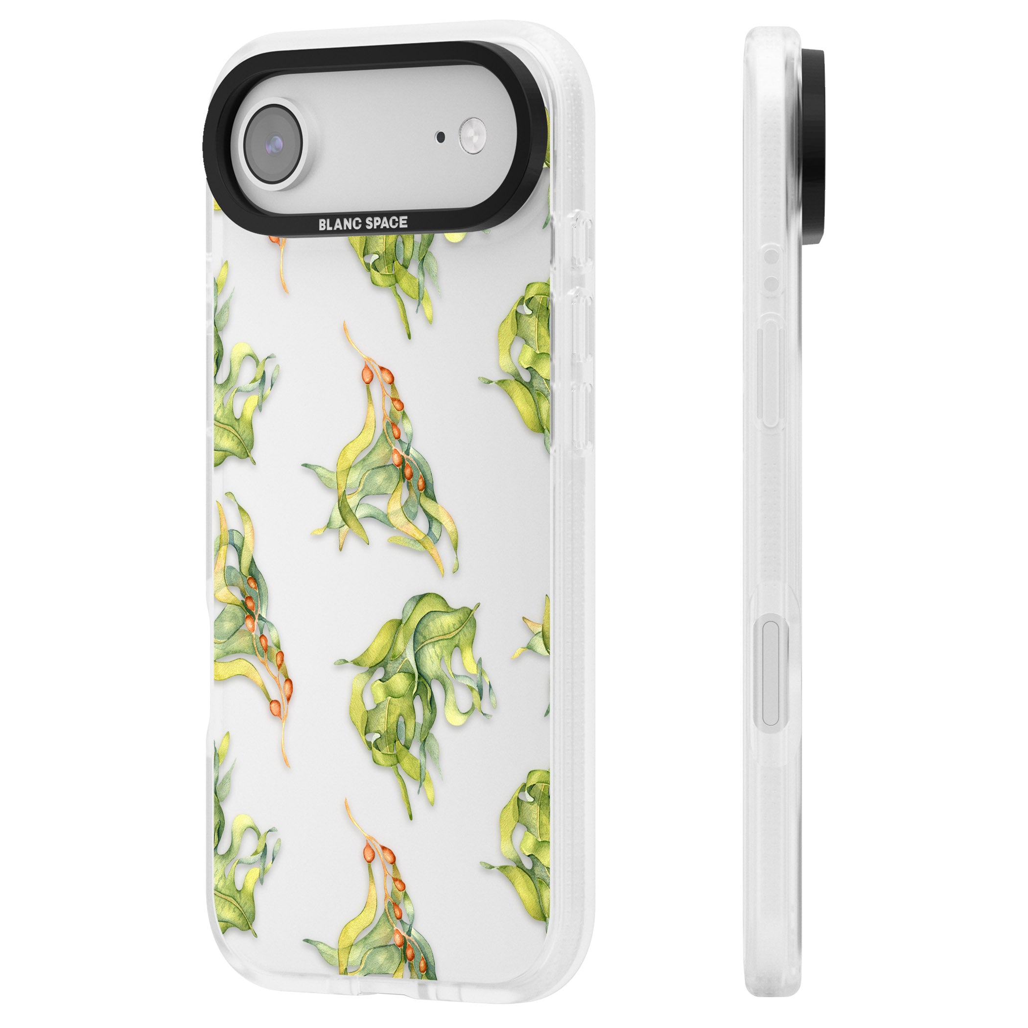Flowing Seaweed Watercolor iPhone 17 Air Impact Air Clear Phone Case Side Profile