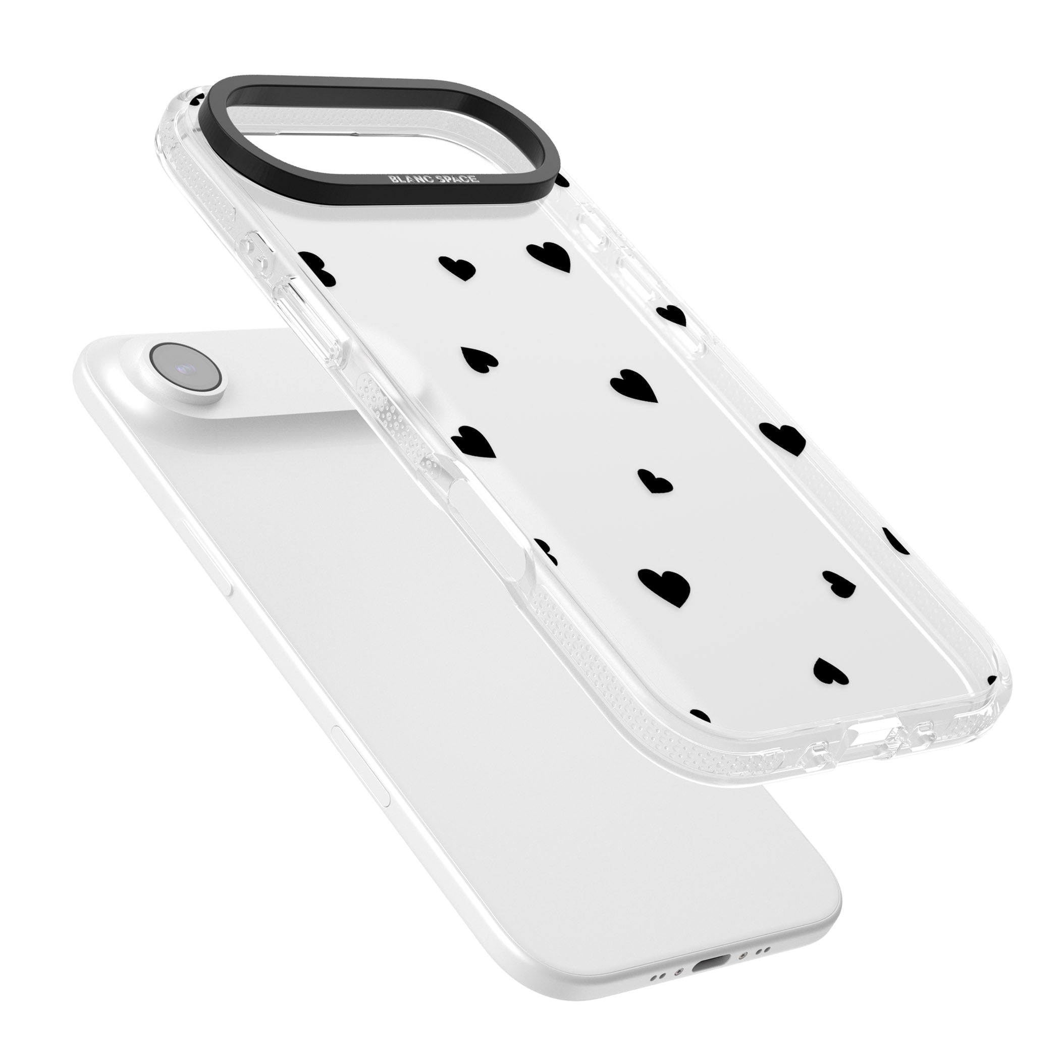 Black Hearts iPhone 17 Air Impact Air Clear Phone Case Colours