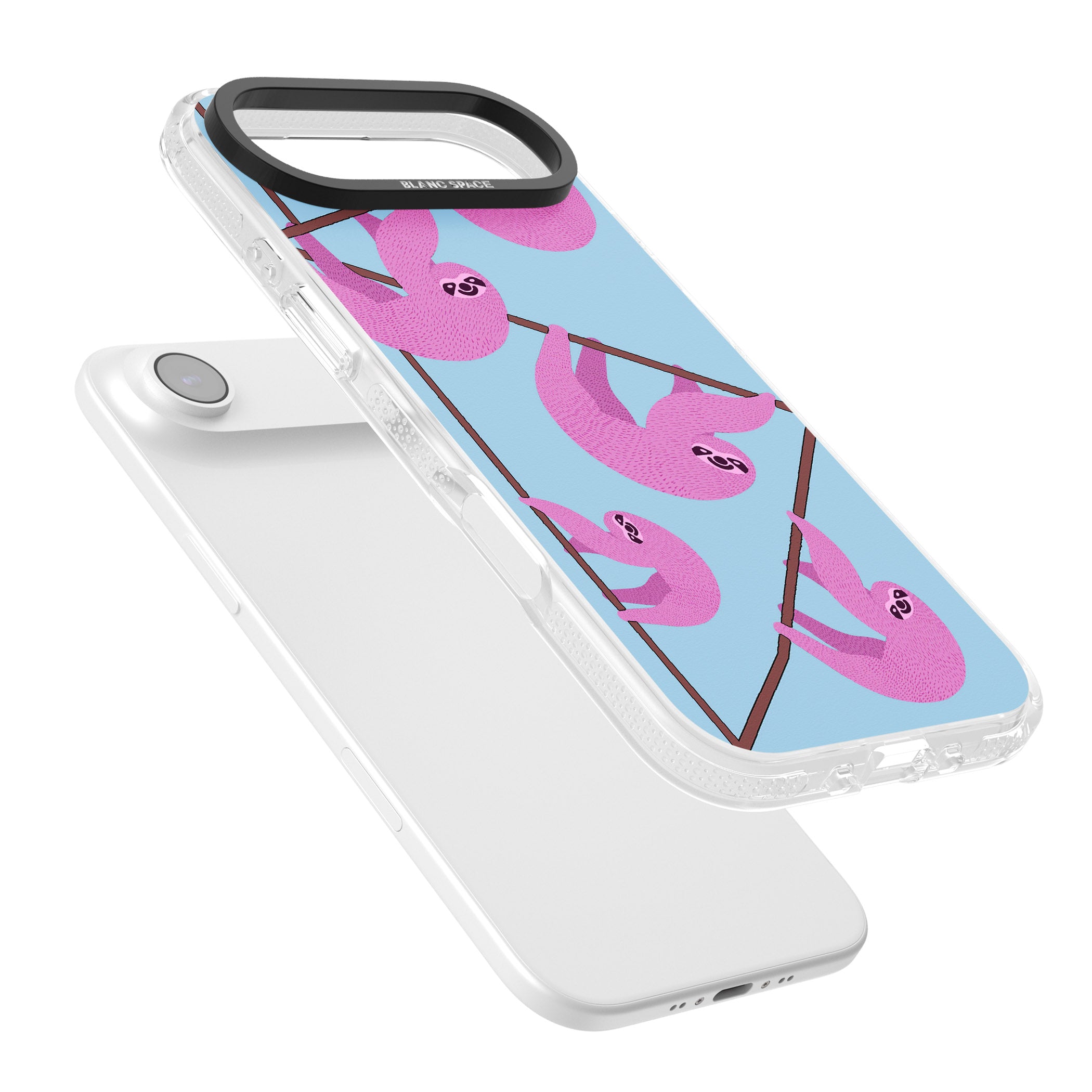 Pink Sloth iPhone 17 Air Impact Air Clear Phone Case Colours