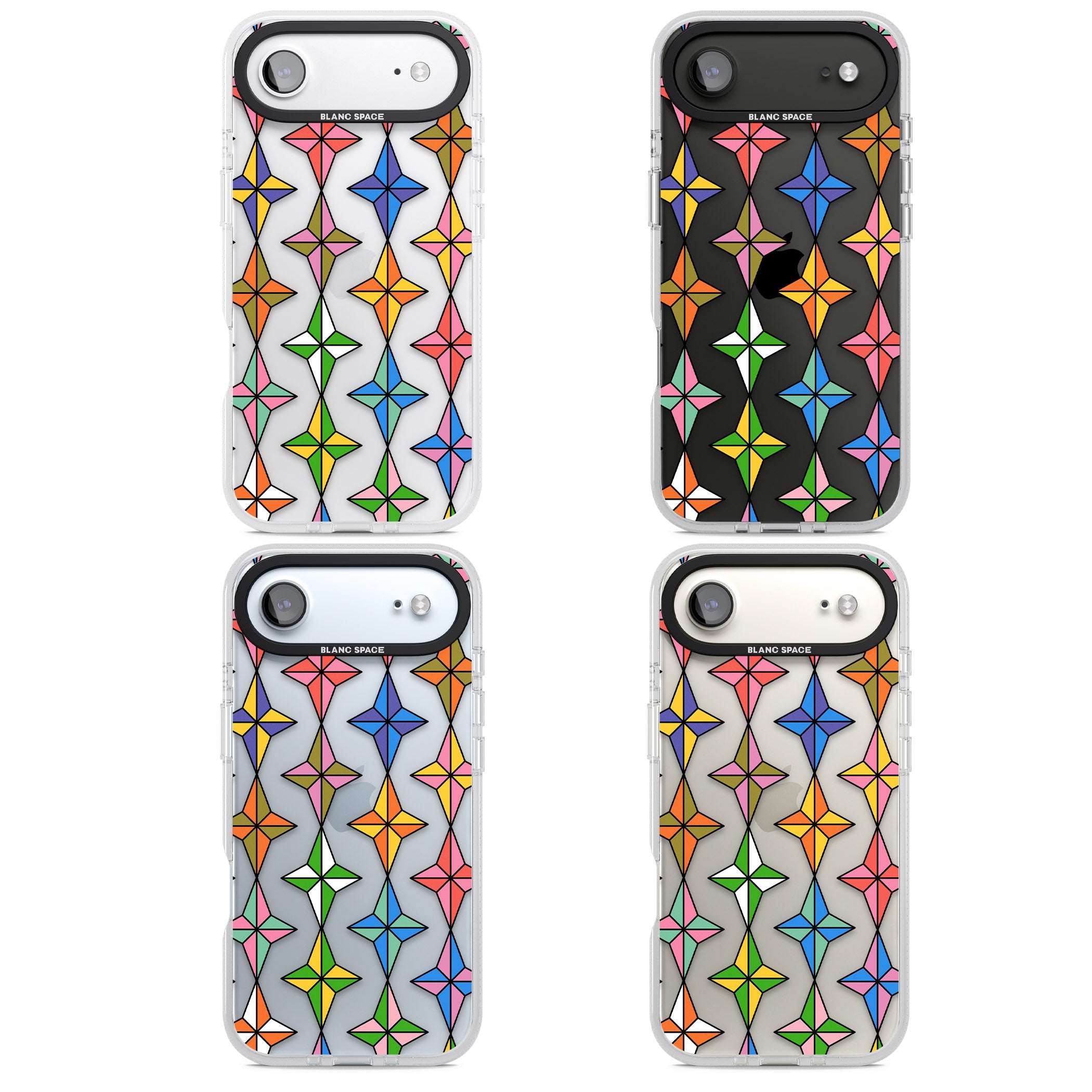 Multi Colour Stars Pattern iPhone 17 Air Impact Air Clear Phone Case APT Impact Protection