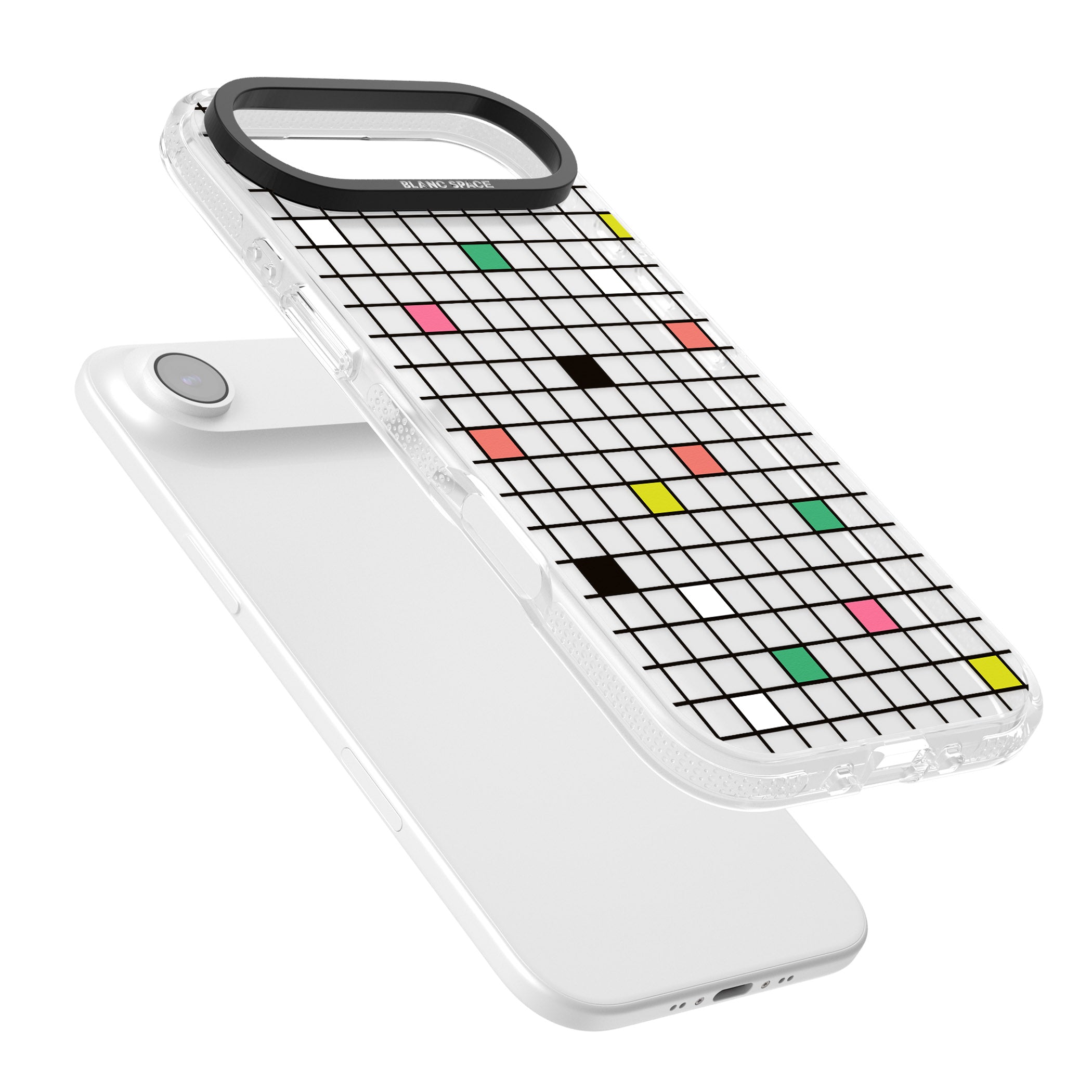 Vibrant Clear Geometric Grid iPhone 17 Air Impact Air Clear Phone Case Colours