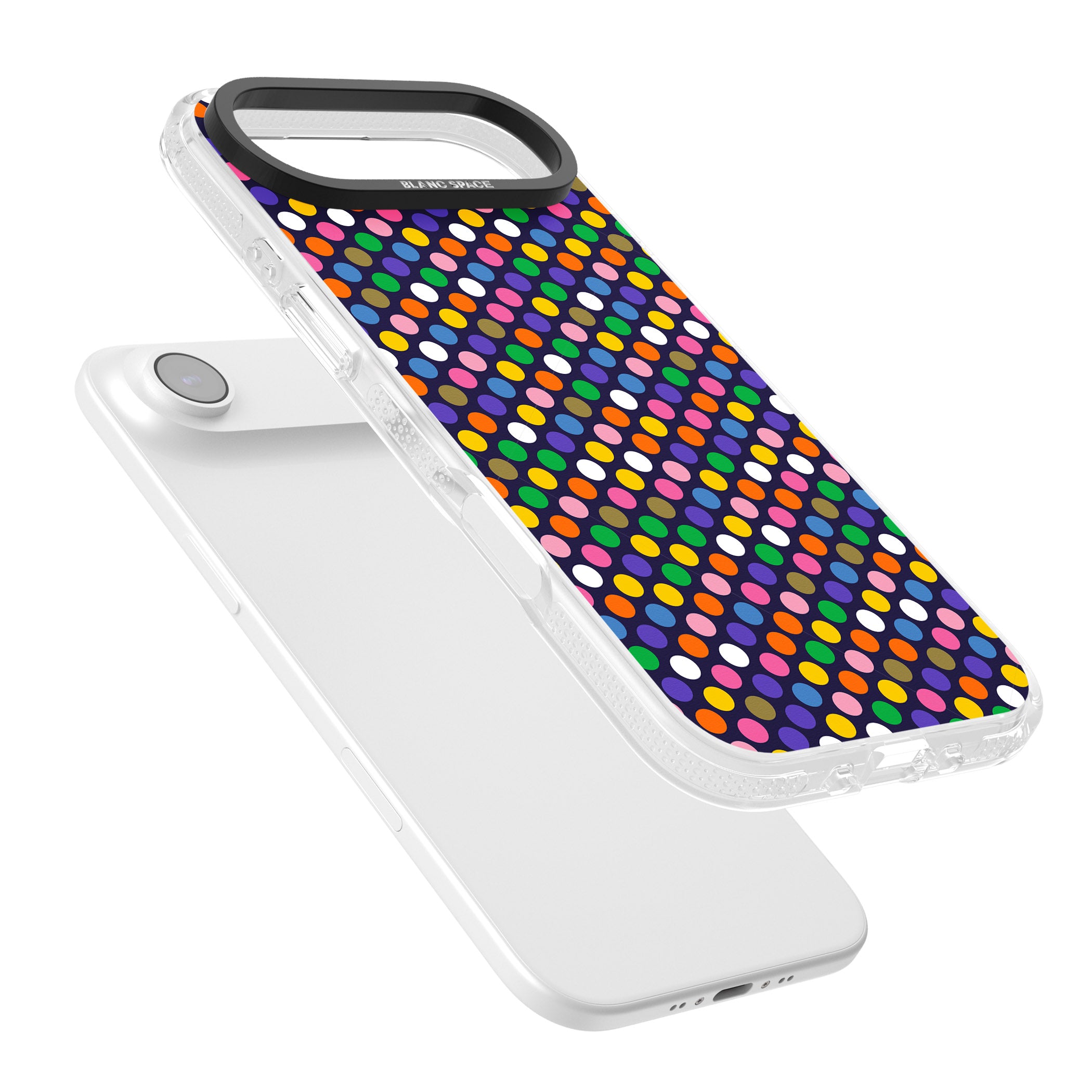 Multicolour Polka Dot Fiesta (Purple) iPhone 17 Air Impact Air Clear Phone Case Colours