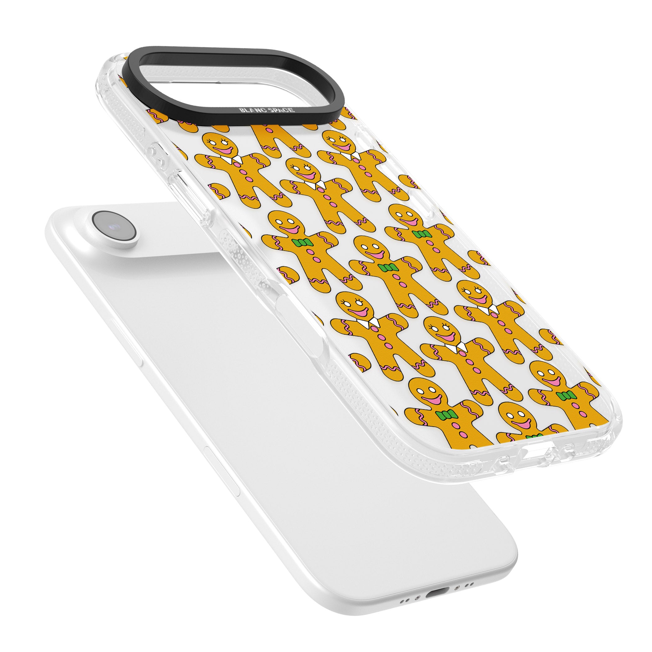 Gingerbread Cookie Pattern iPhone 17 Air Impact Air Clear Phone Case Colours