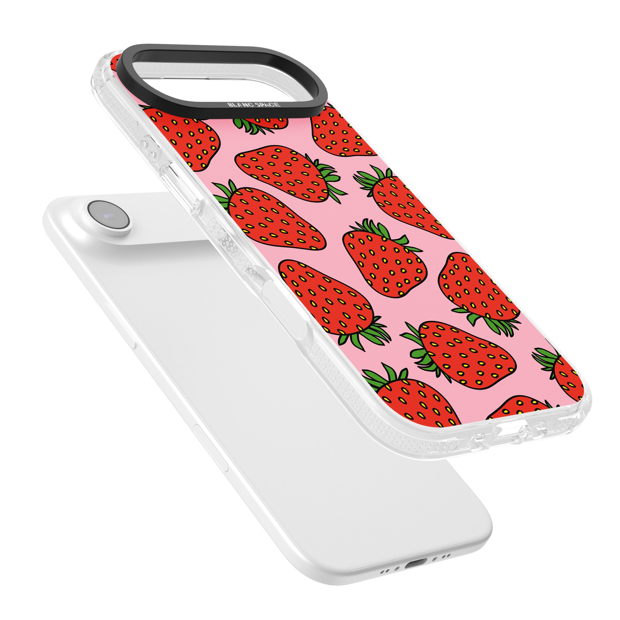 Strawberry Pattern (Pink) iPhone 17 Air Impact Air Clear Phone Case Colours