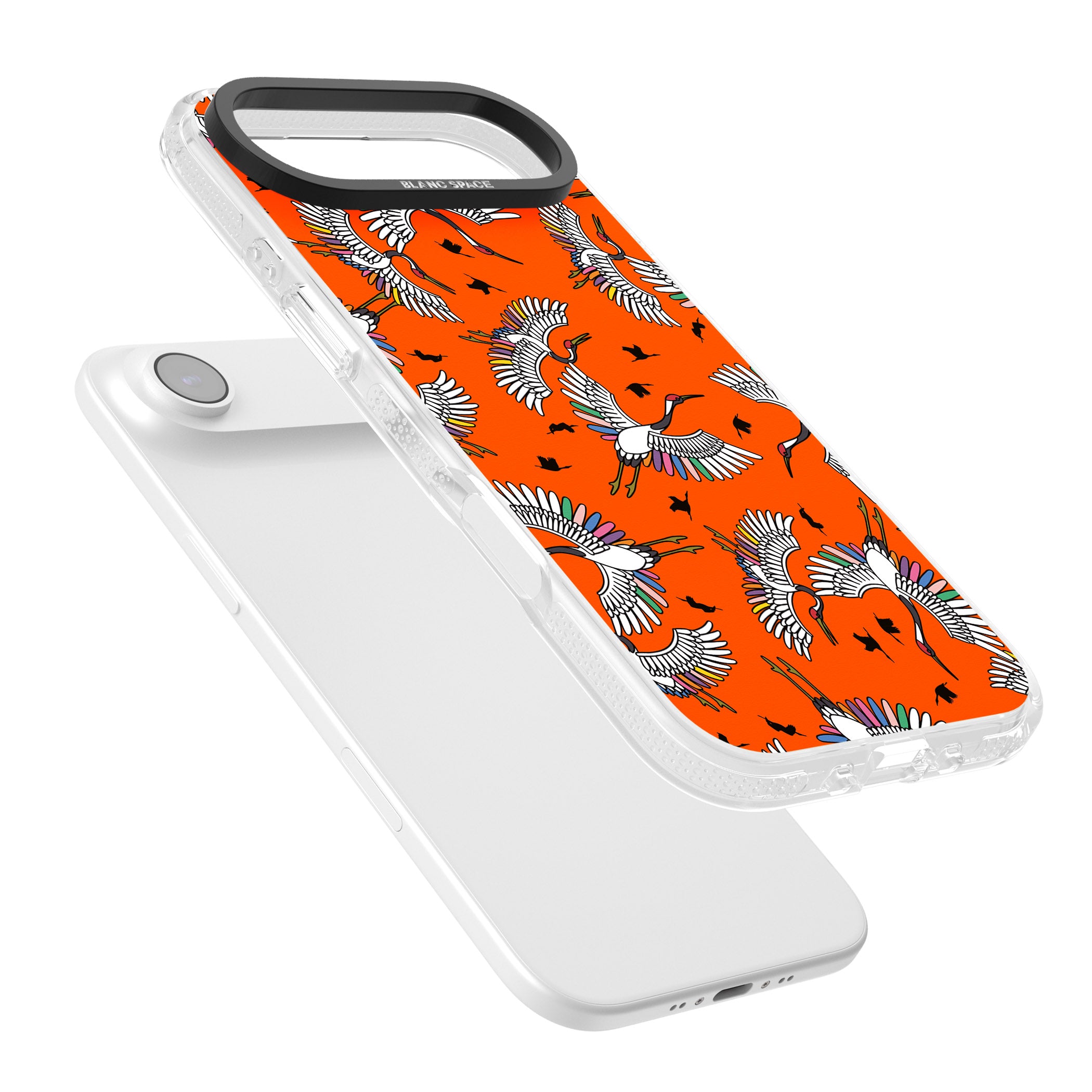 Colourful Crane Pattern (Orange) iPhone 17 Air Impact Air Clear Phone Case Colours