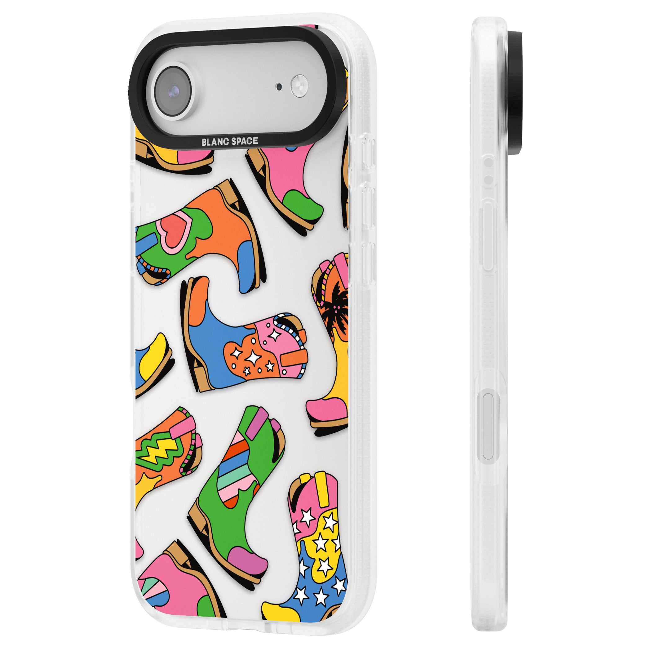 Starburst Boots iPhone 17 Air Impact Air Clear Phone Case Side Profile