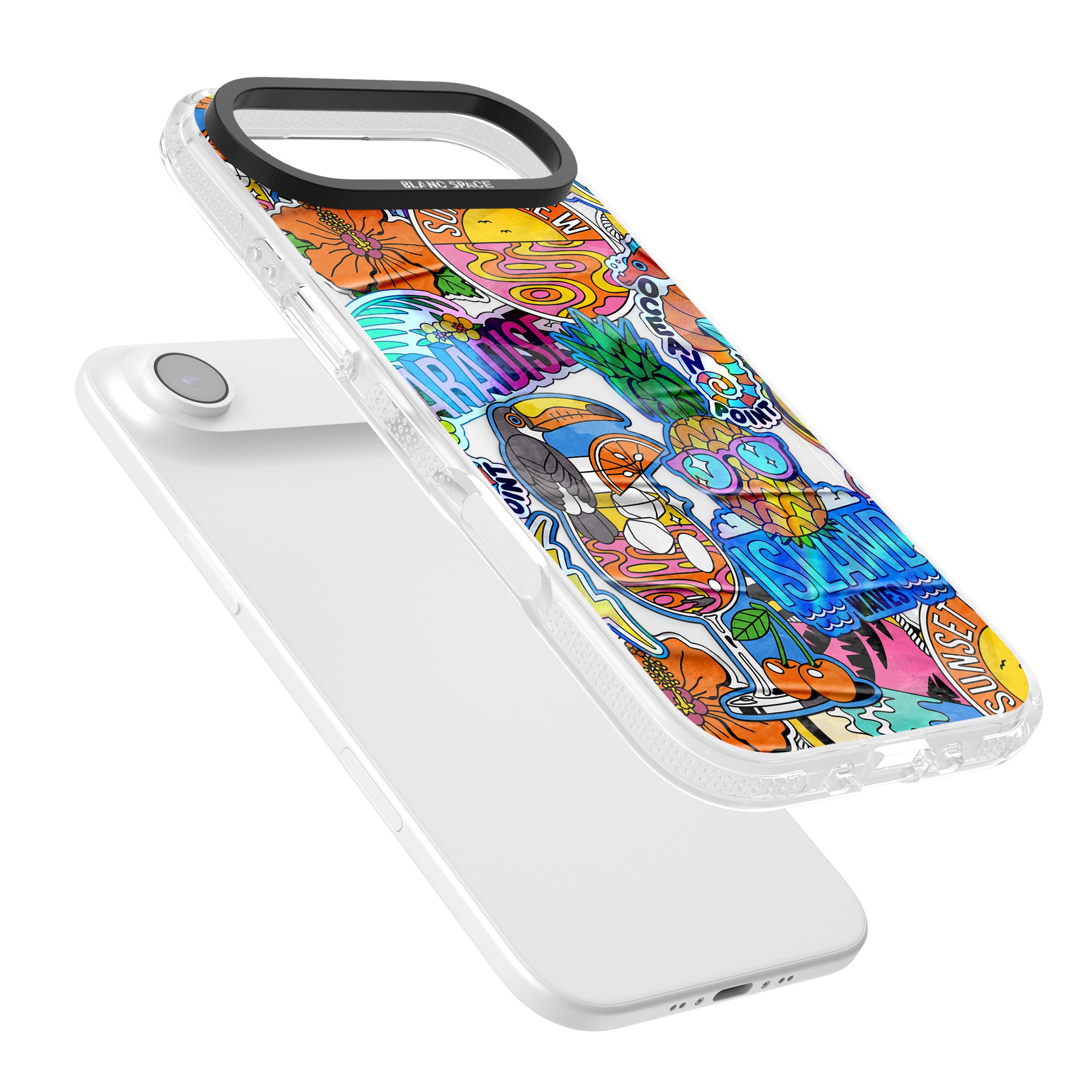 Tropical Vibes Collage iPhone 17 Air Impact Air Clear Phone Case Colours