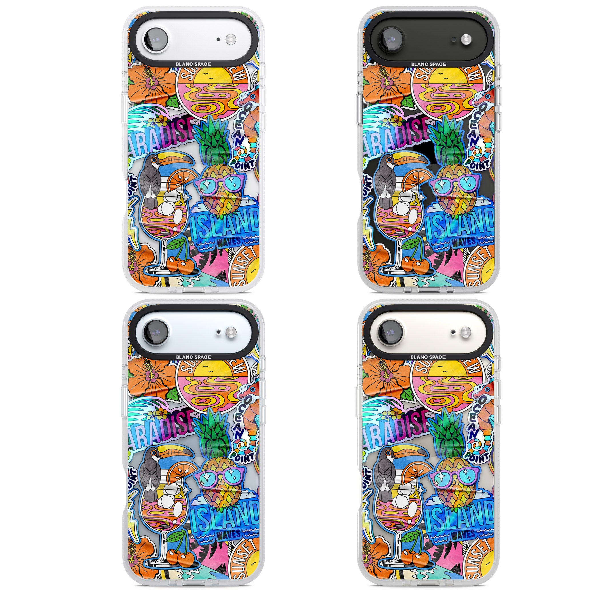 Tropical Vibes Collage iPhone 17 Air Impact Air Clear Phone Case APT Impact Protection