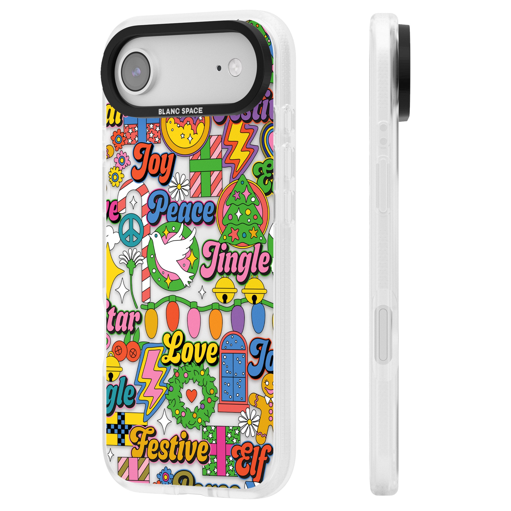 Peace & Festivities iPhone 17 Air Impact Air Clear Phone Case Side Profile