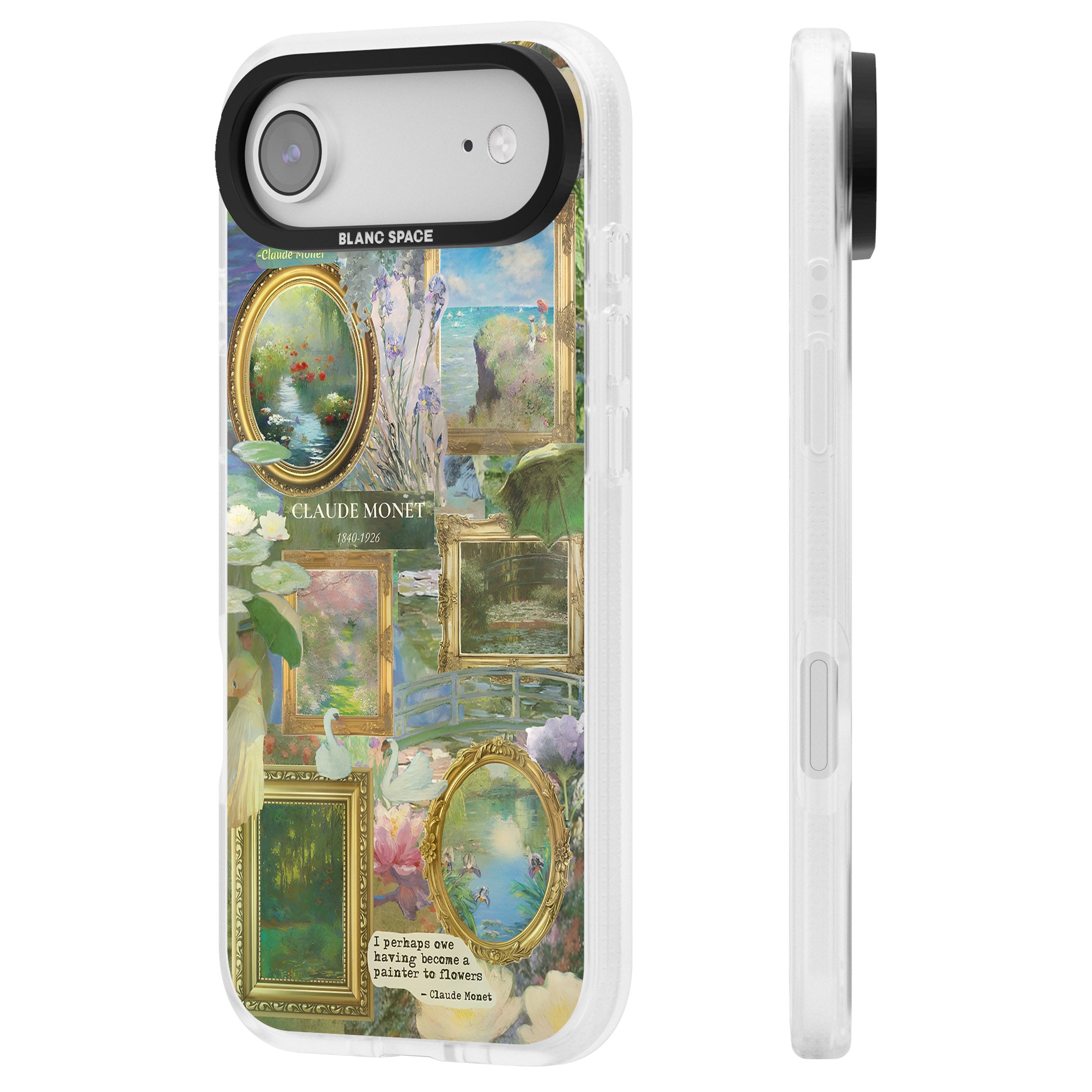 Vintage Floral Frames iPhone 17 Air Impact Air Clear Phone Case Side Profile