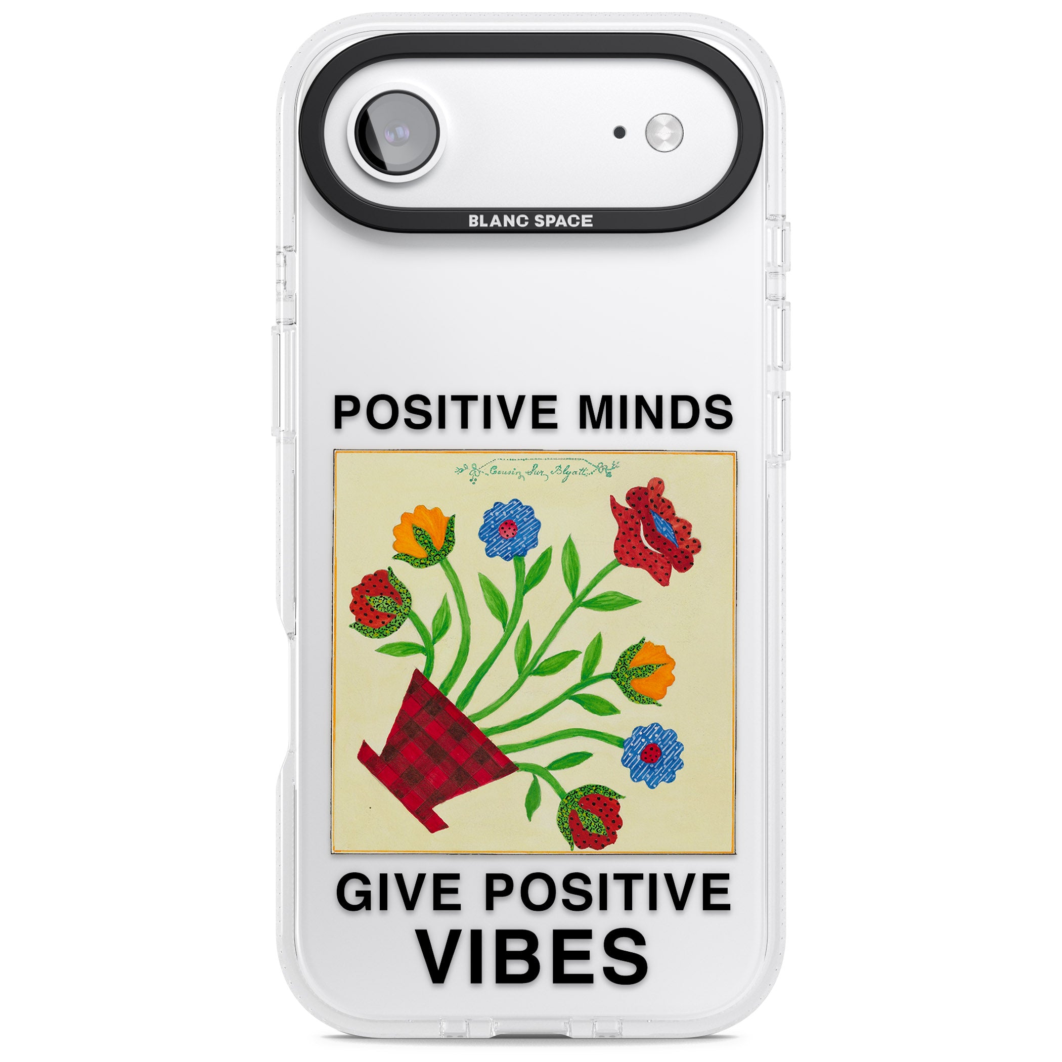 Positive Minds Give Positive Vibes iPhone 17 Air Impact Air Clear Phone Case
