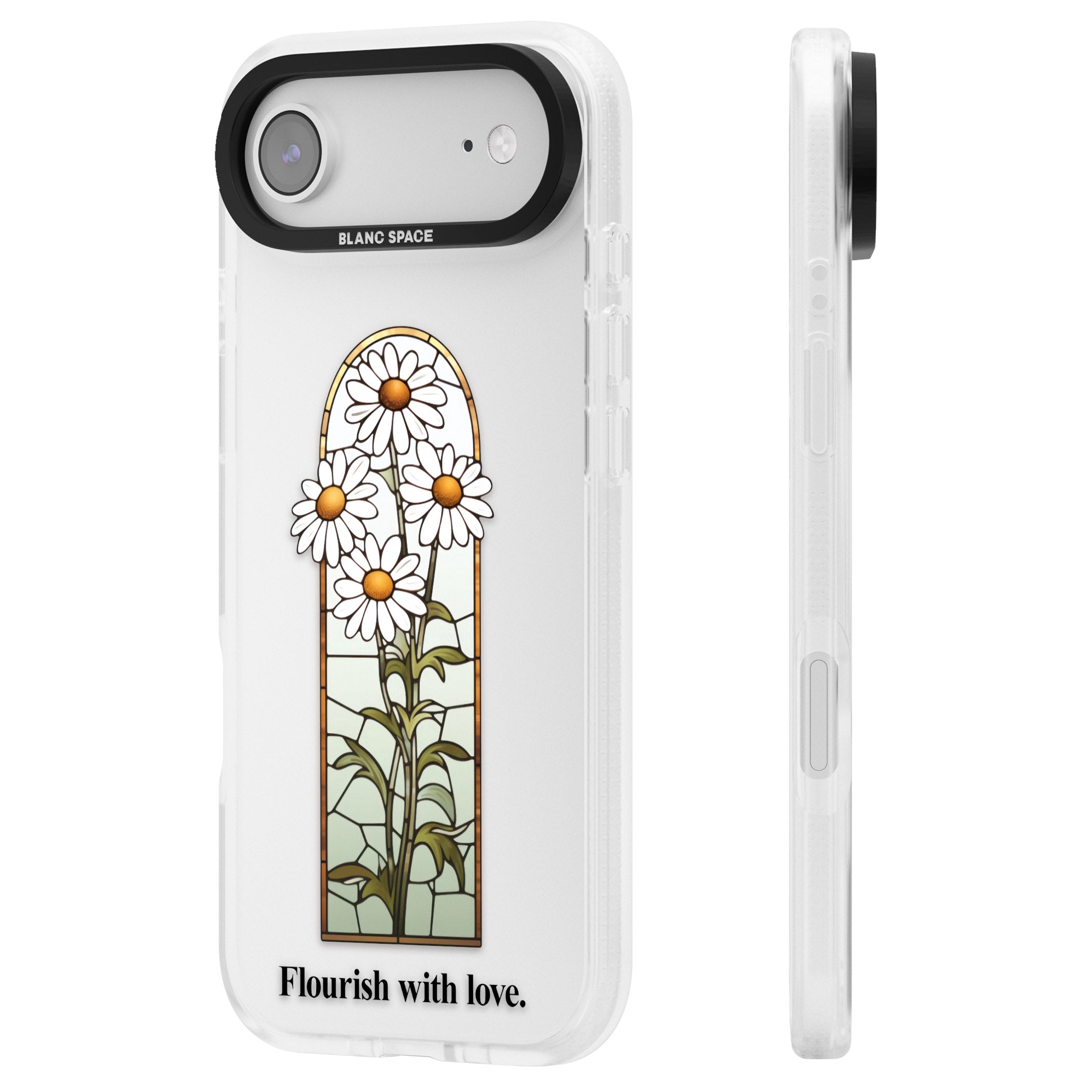 Flourish With Love iPhone 17 Air Impact Air Clear Phone Case Side Profile