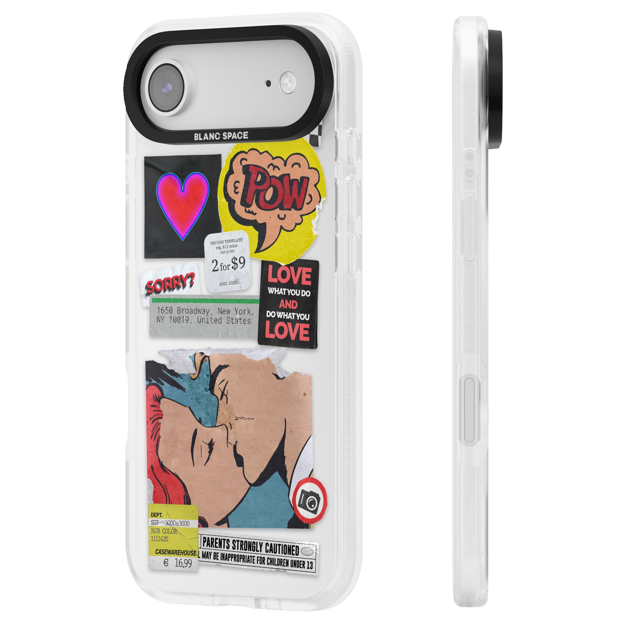 Retro Sticker Mix iPhone 17 Air Impact Air Clear Phone Case Side Profile