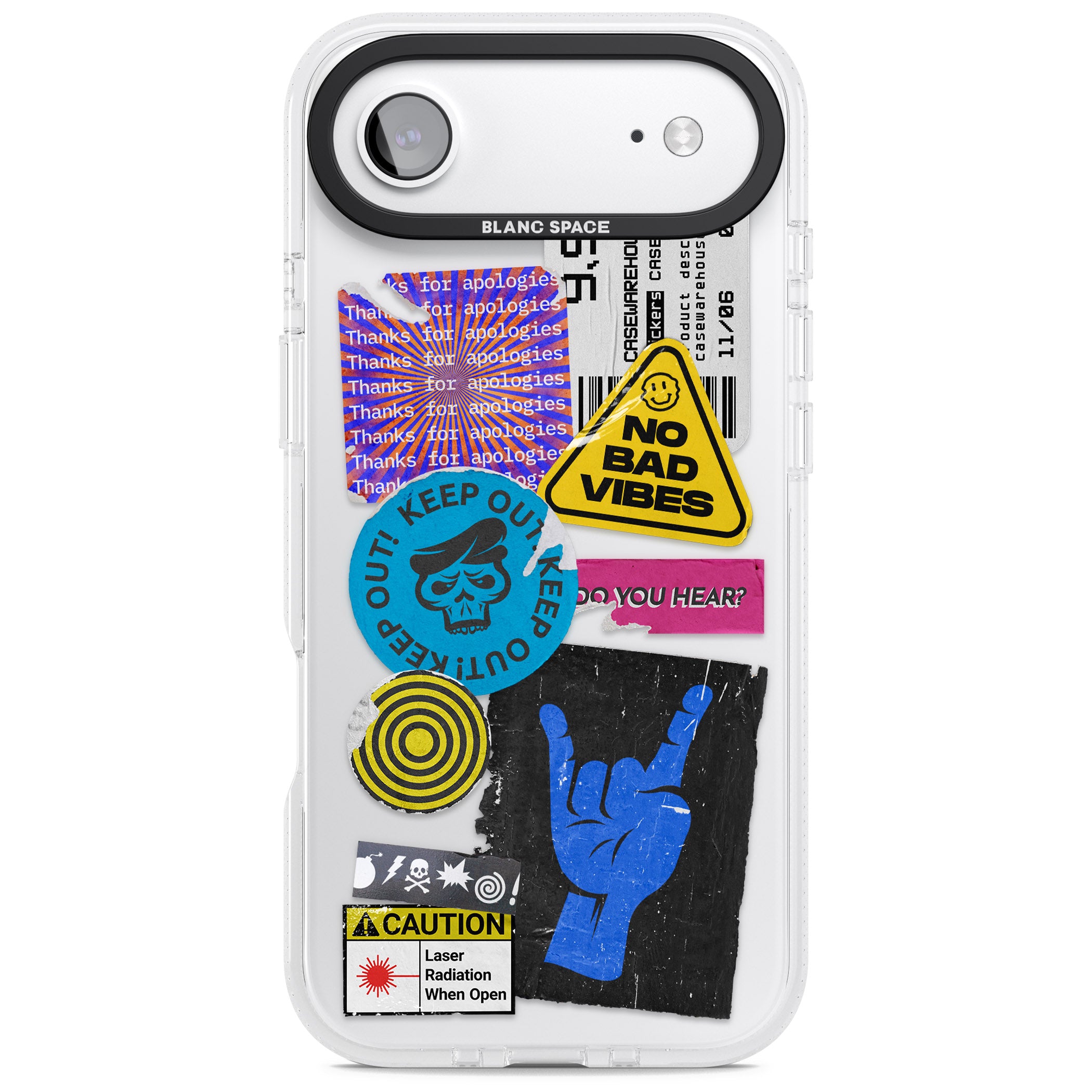 No Bad Vibes Sticker Mix iPhone 17 Air Impact Air Clear Phone Case