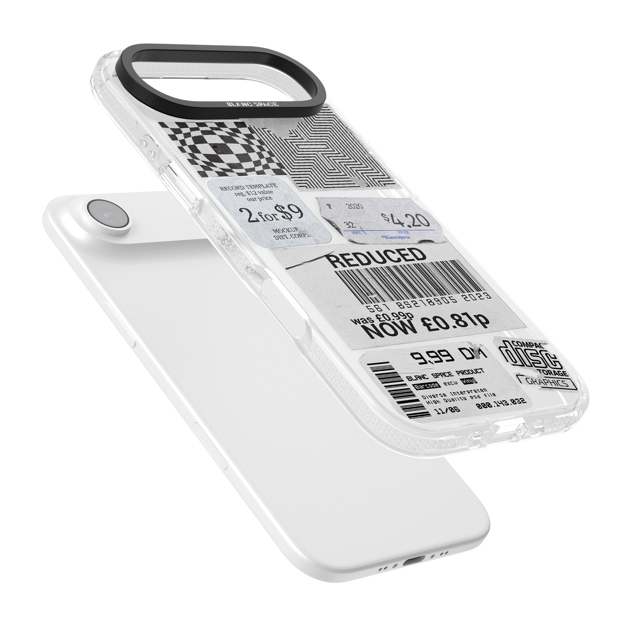 White Sticker Mix iPhone 17 Air Impact Air Clear Phone Case Colours