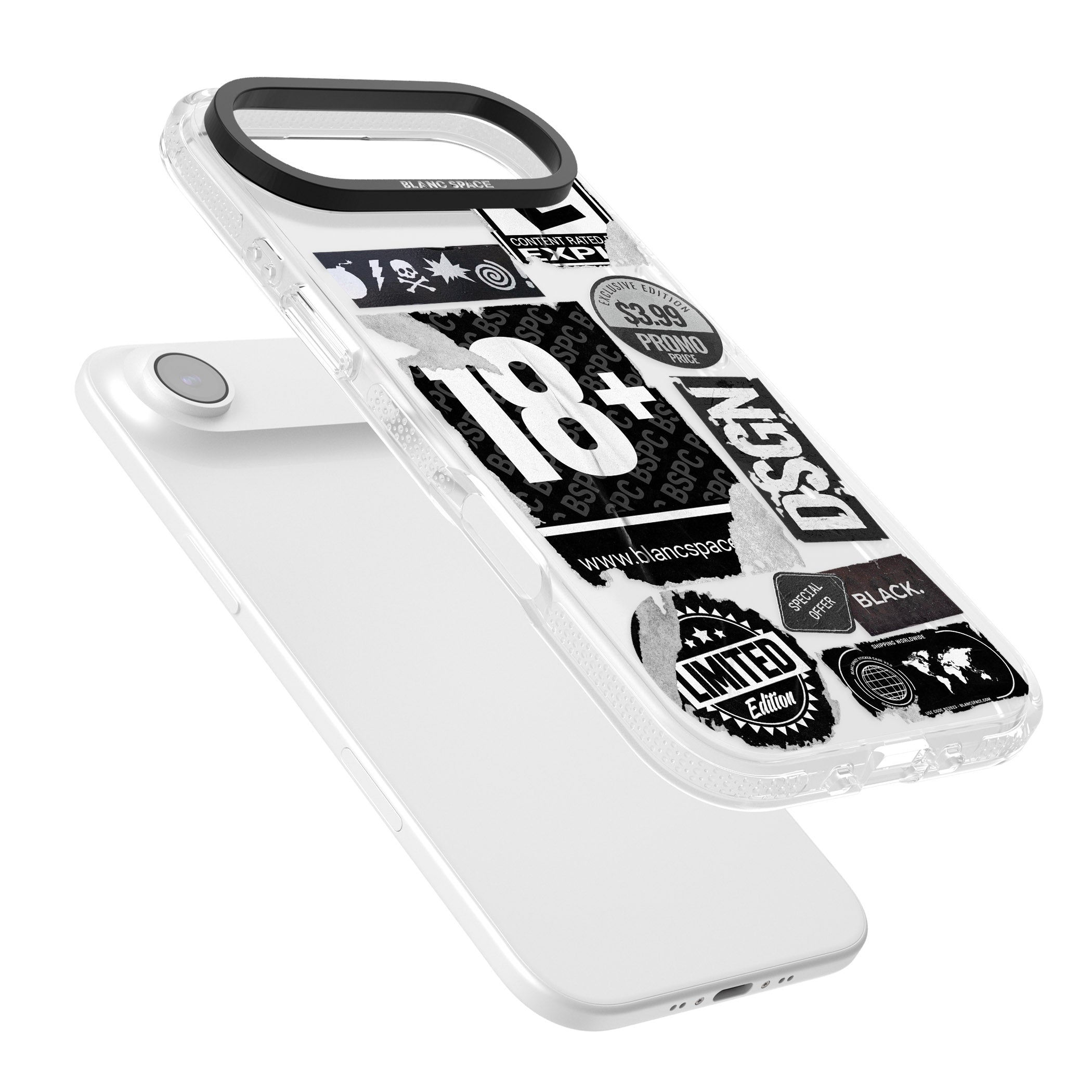 Black Sticker Mix iPhone 17 Air Impact Air Clear Phone Case Colours