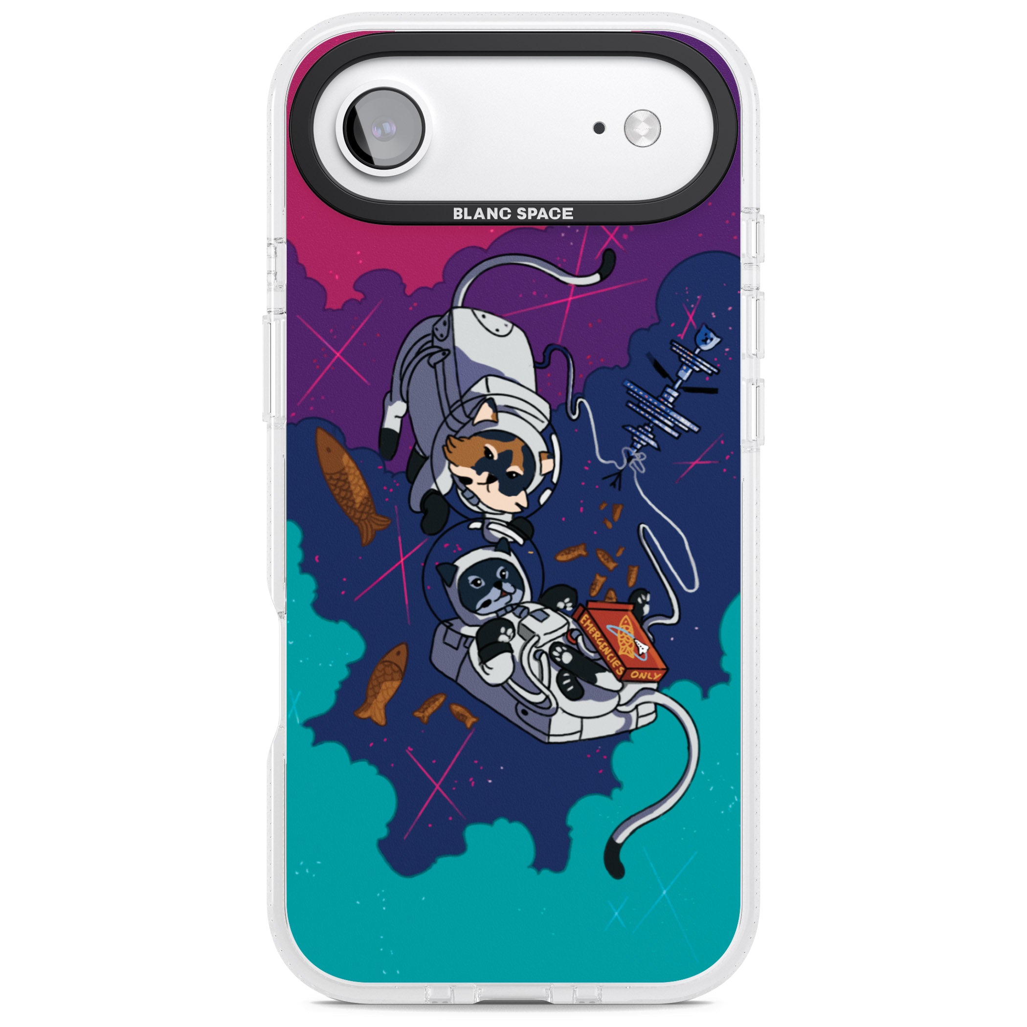 Cats In Space iPhone 17 Air Impact Air Clear Phone Case