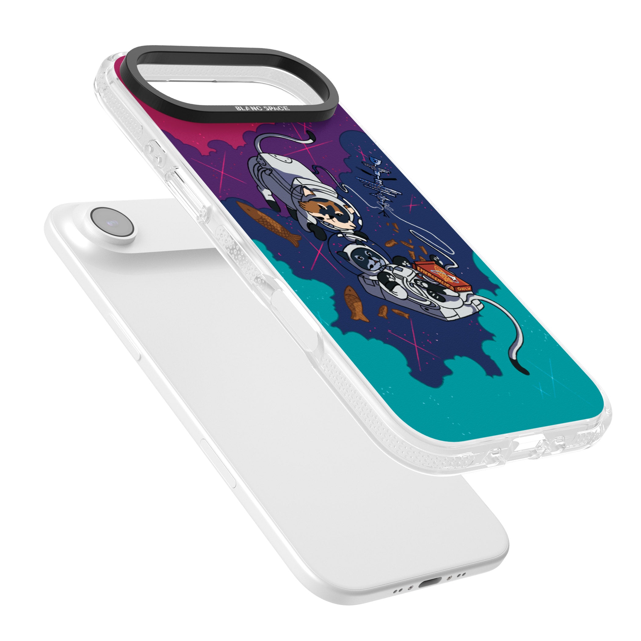 Cats In Space iPhone 17 Air Impact Air Clear Phone Case Colours