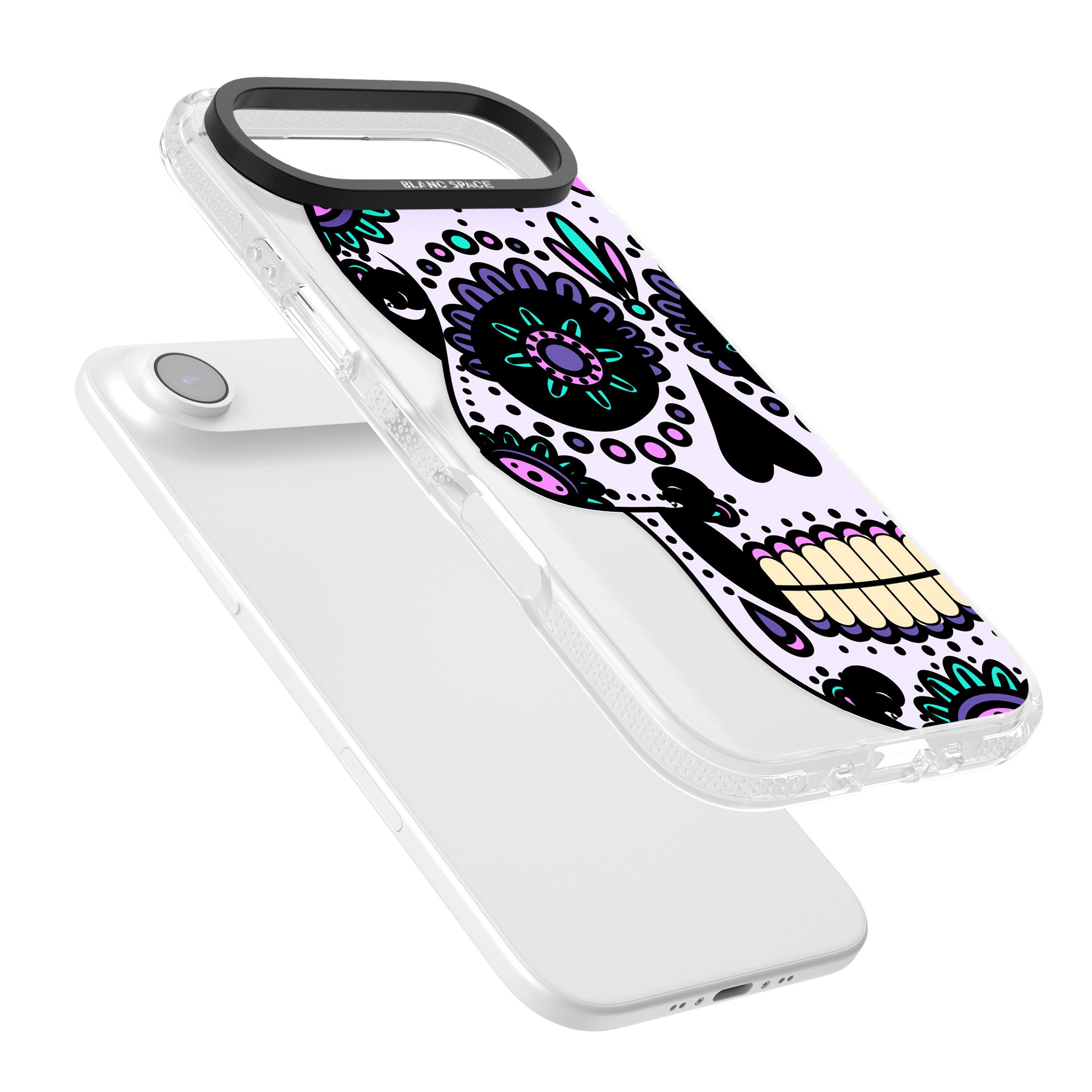 Violet Sugar Skull iPhone 17 Air Impact Air Clear Phone Case Colours