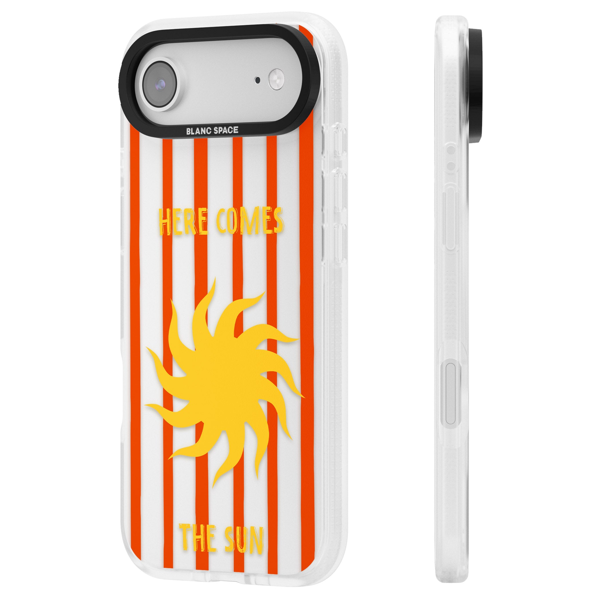 Here Comes The Sun iPhone 17 Air Impact Air Clear Phone Case Side Profile