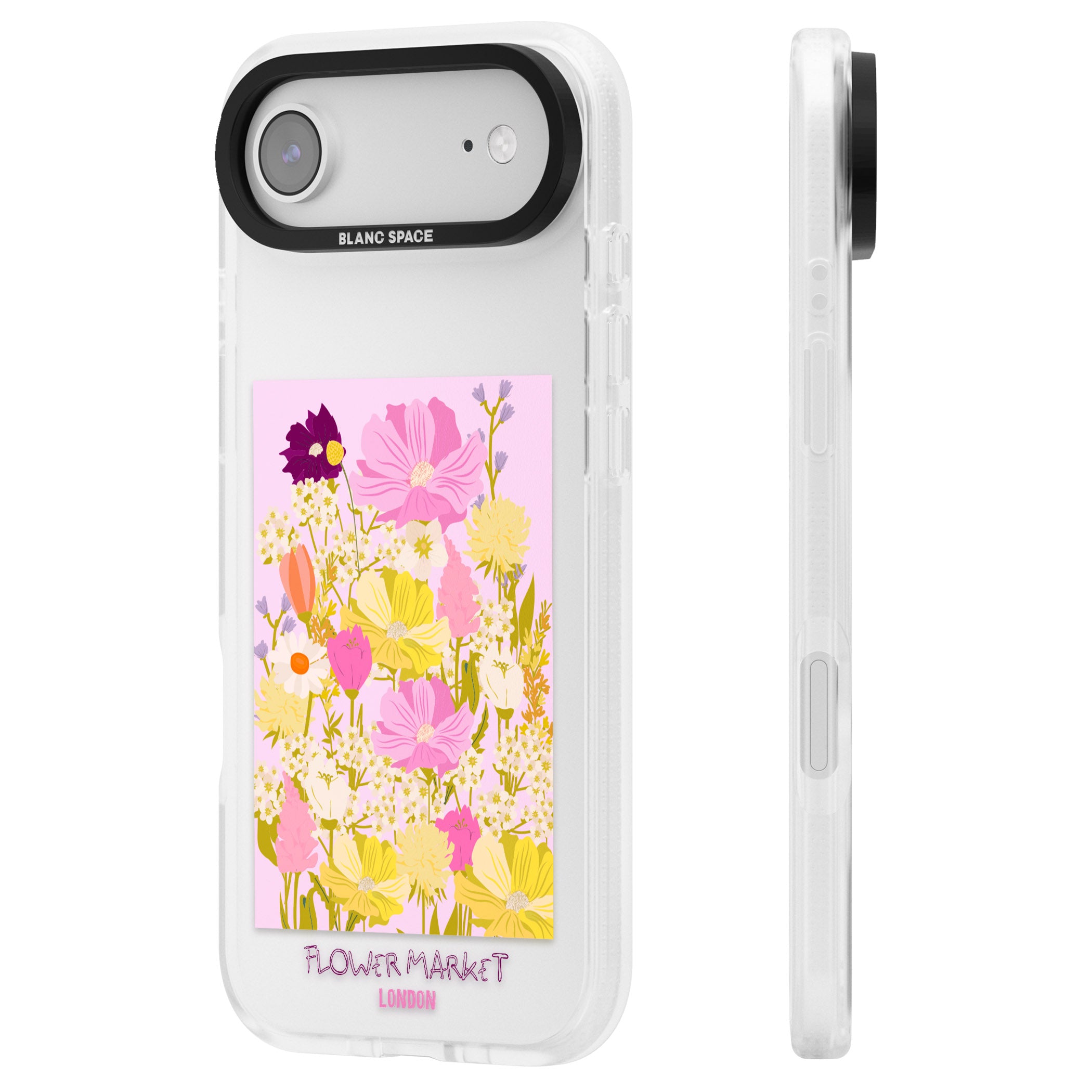 Flower Market iPhone 17 Air Impact Air Clear Phone Case Side Profile