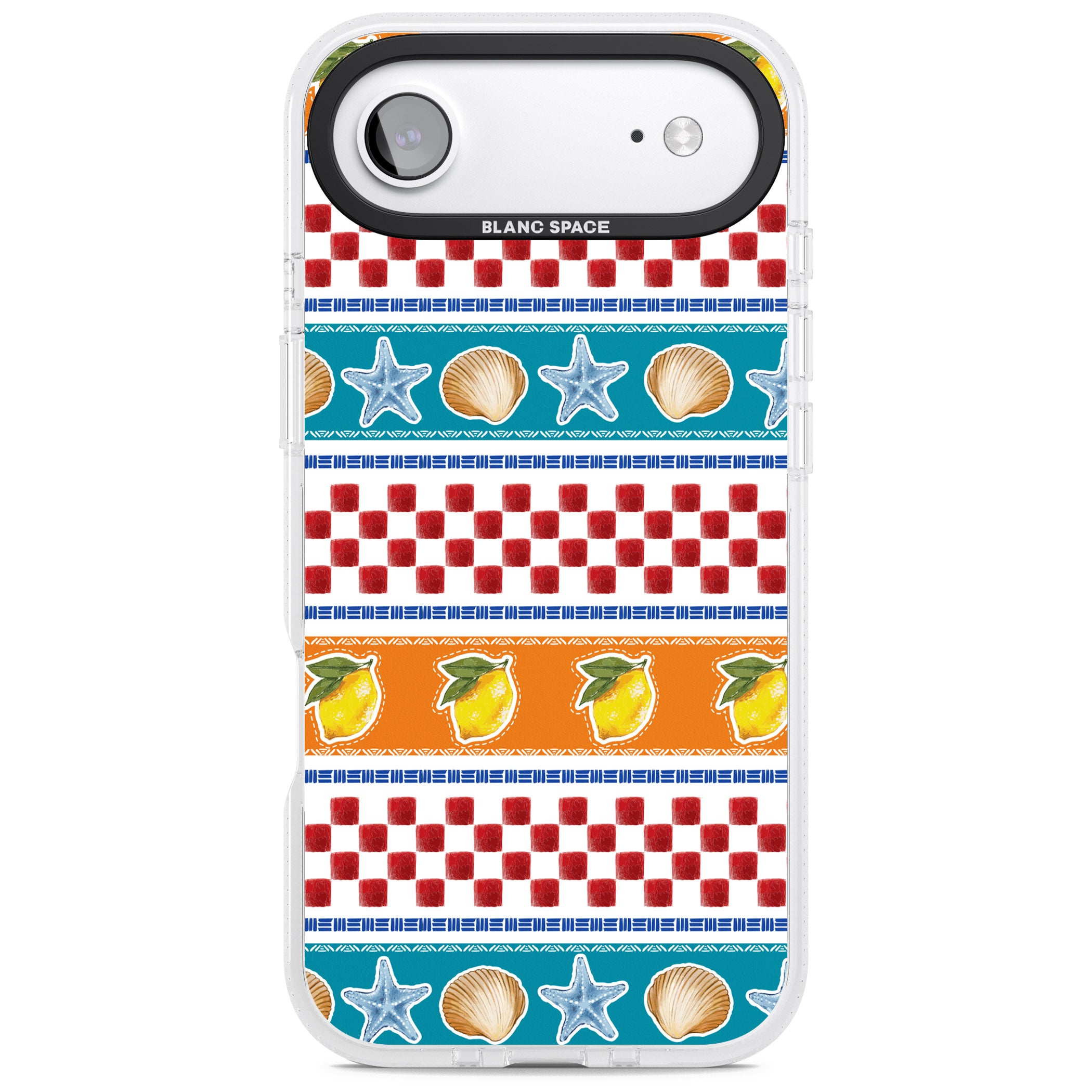 Coastal Italian Check Pattern iPhone 17 Air Impact Air Clear Phone Case