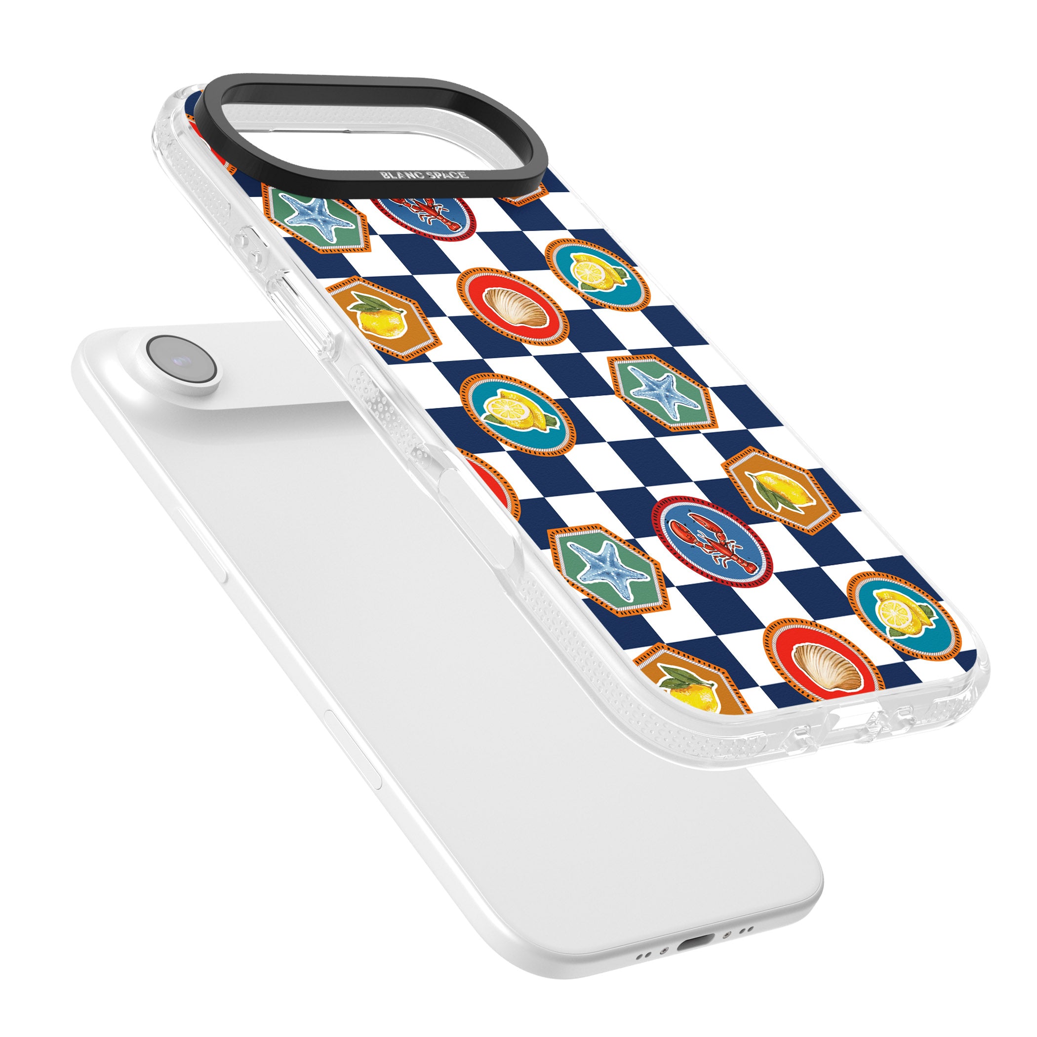 Coastal Check Pattern iPhone 17 Air Impact Air Clear Phone Case Colours