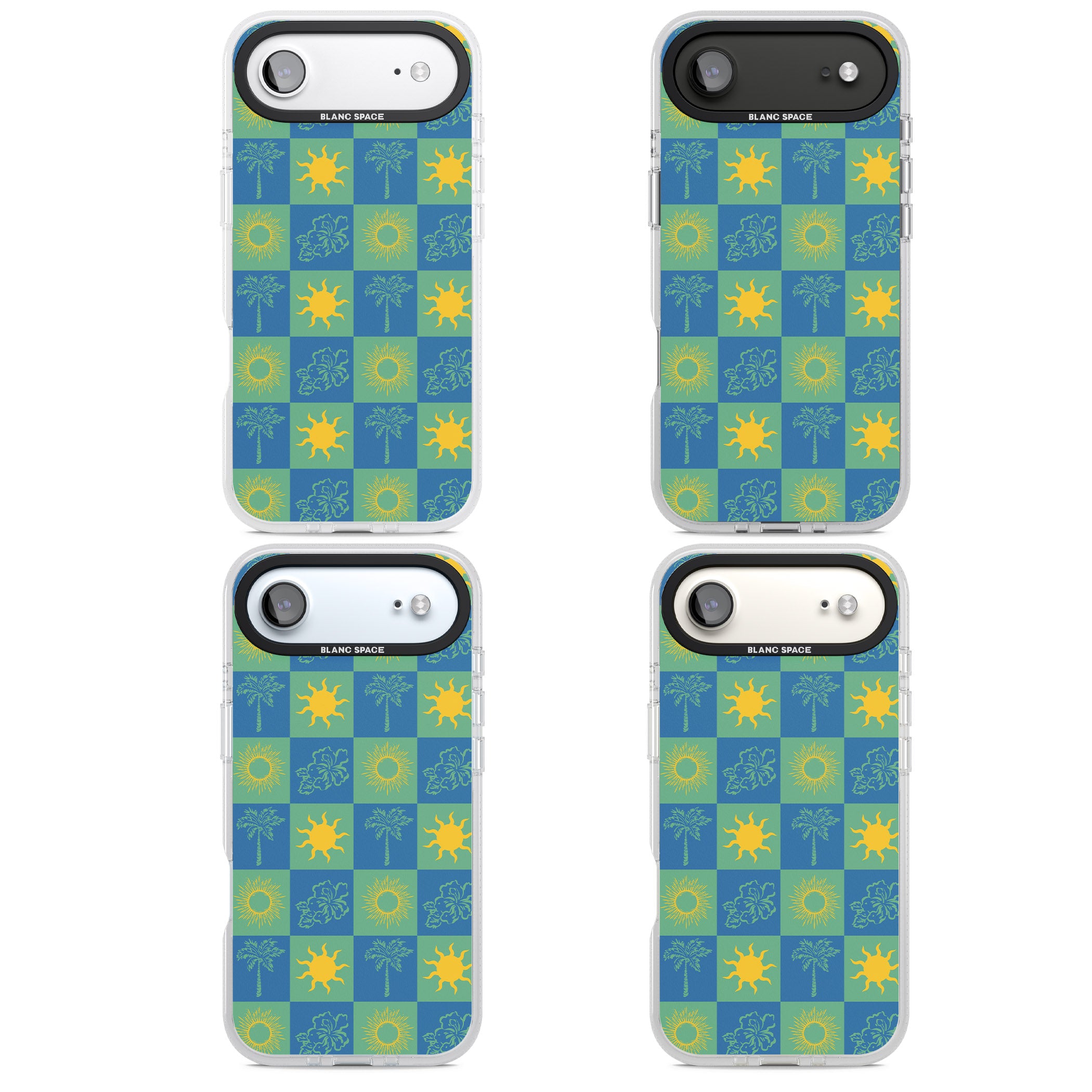 Green & Blue Tropical Checked iPhone 17 Air Impact Air Clear Phone Case APT Impact Protection