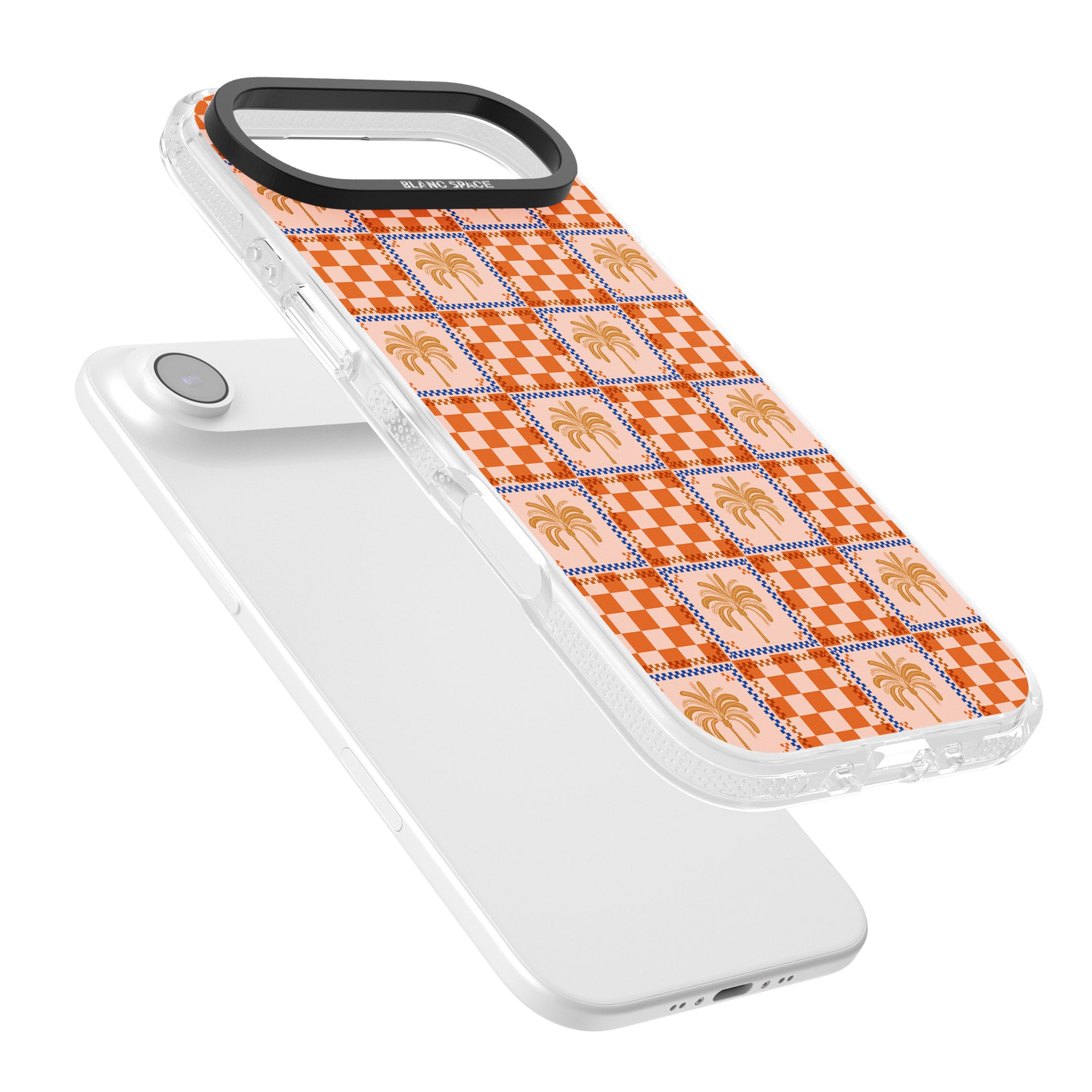 Terracotta Summer Checked iPhone 17 Air Impact Air Clear Phone Case Colours