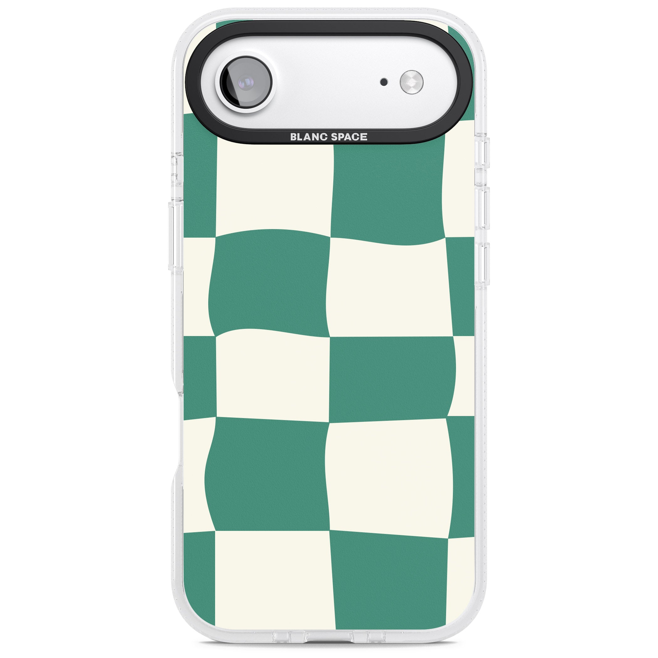Green & Cream Wavy Check iPhone 17 Air Impact Air Clear Phone Case