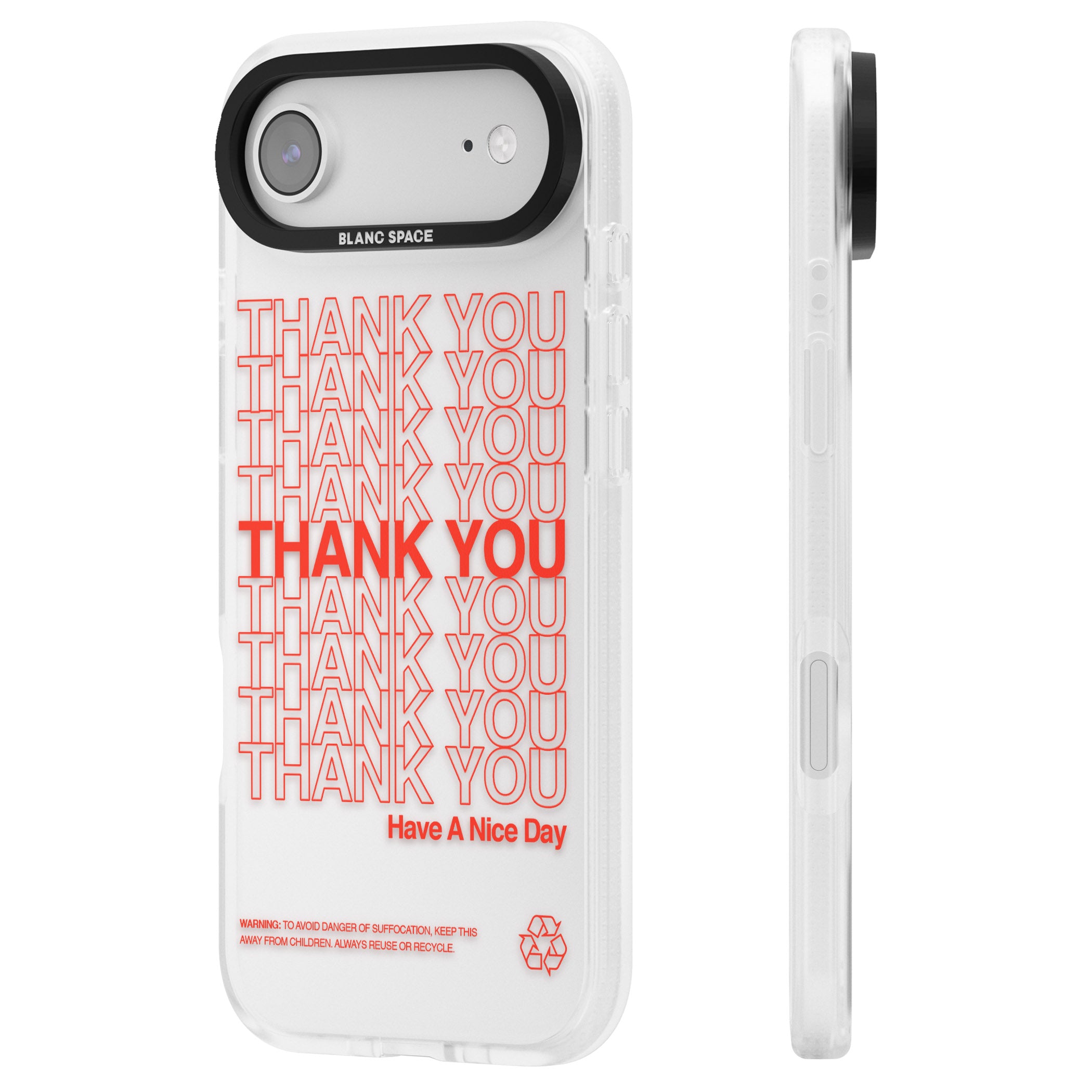 Thank You Have A Nice Day iPhone 17 Air Impact Air Clear Phone Case Side Profile
