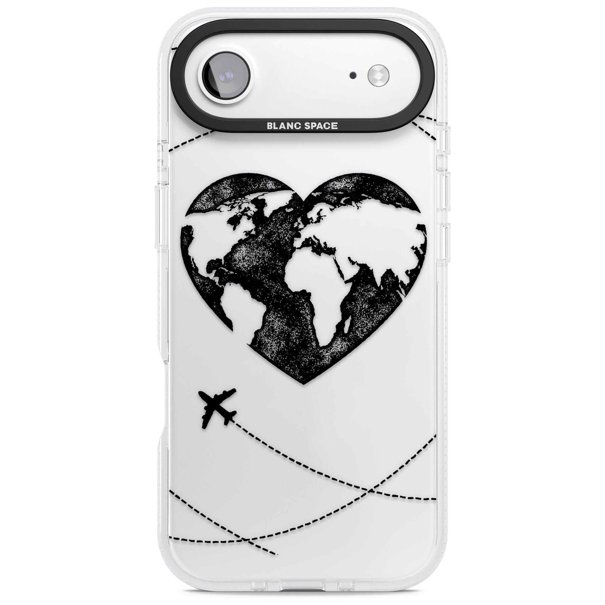 Globe Heart iPhone 17 Air Impact Air Clear Phone Case