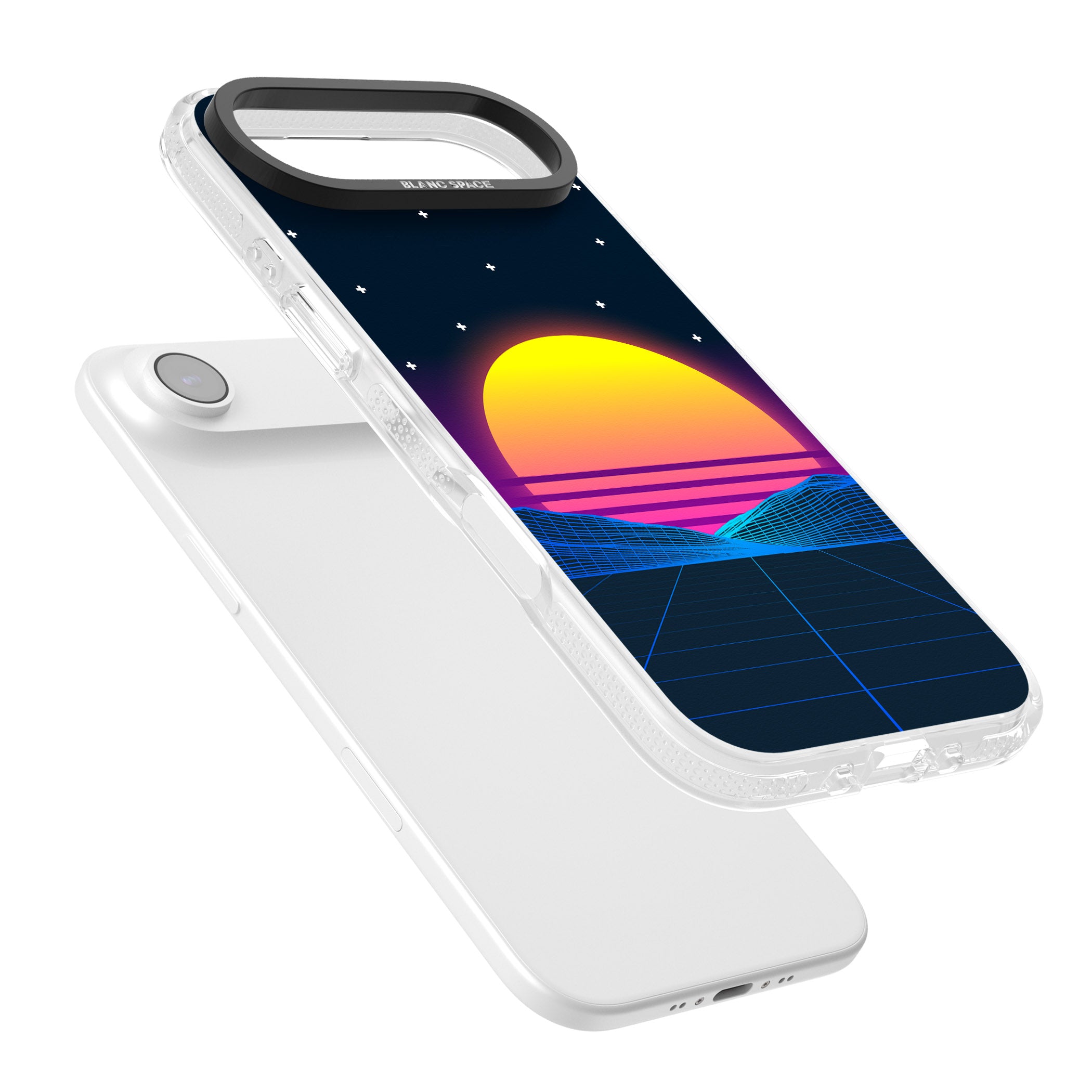 Retro Sunset Vaporwave iPhone 17 Air Impact Air Clear Phone Case Colours