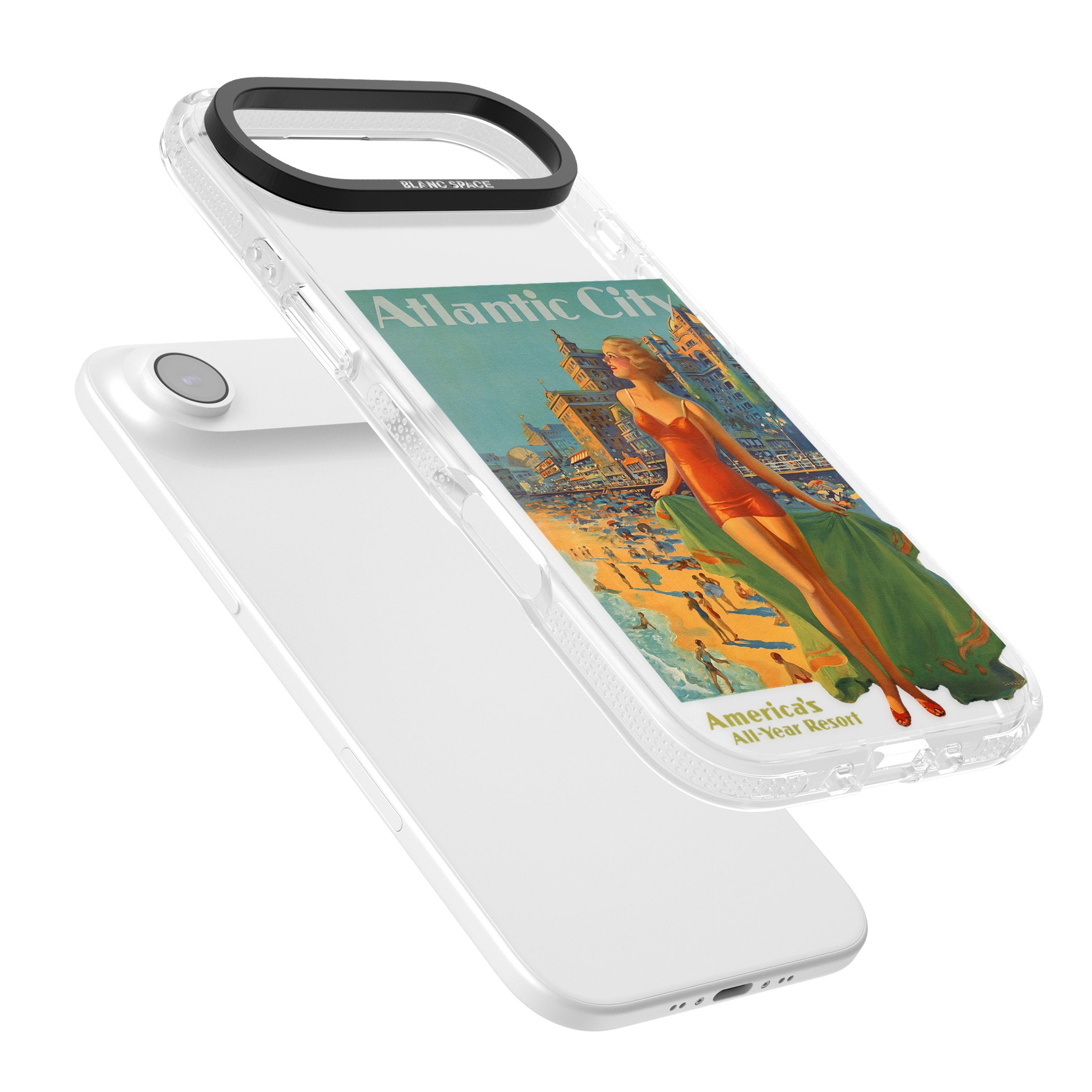 Atlantic City Vacation Poster iPhone 17 Air Impact Air Clear Phone Case Colours