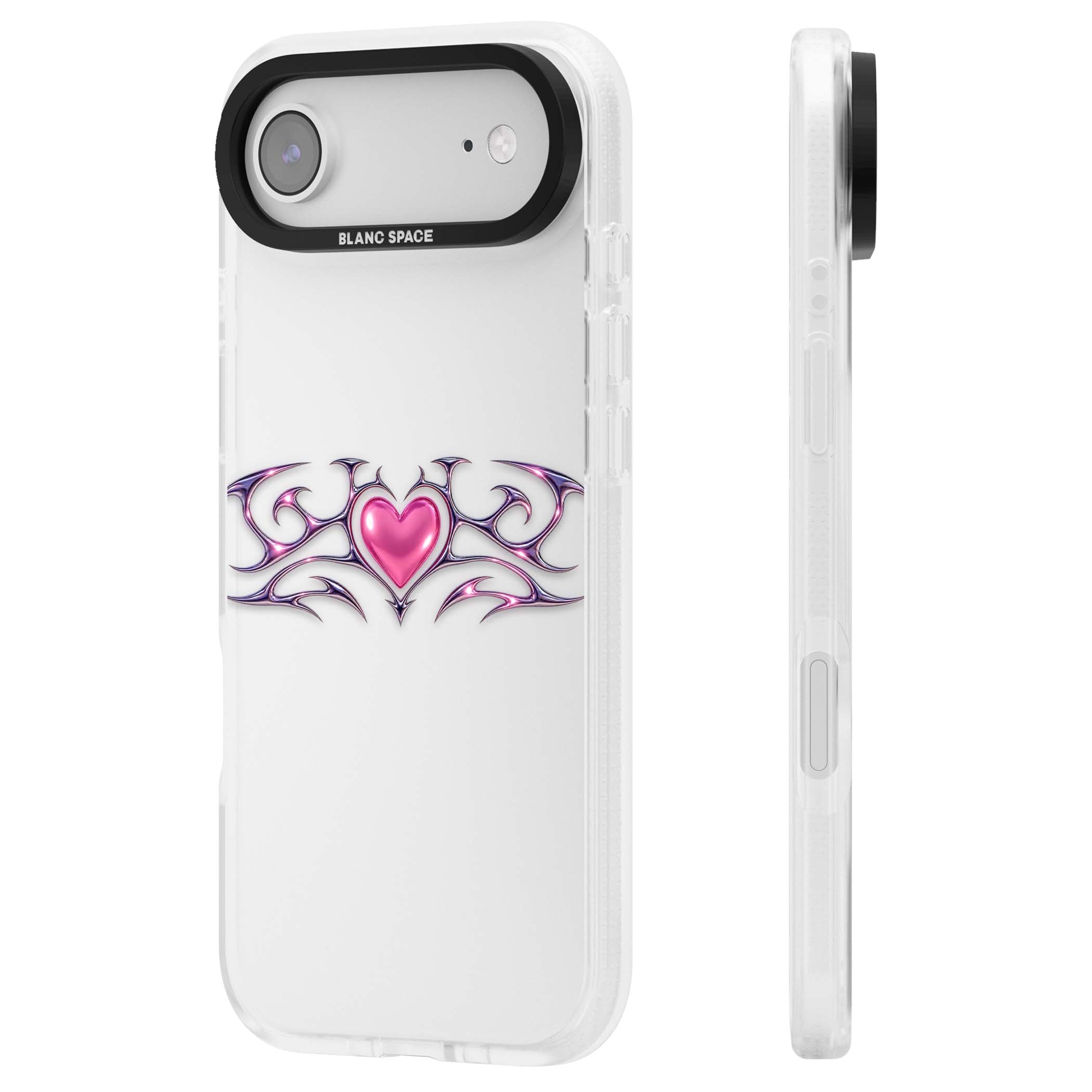 Pink Chrome Heart y2k iPhone case | Clear Case Impact Air case for iPhone Air