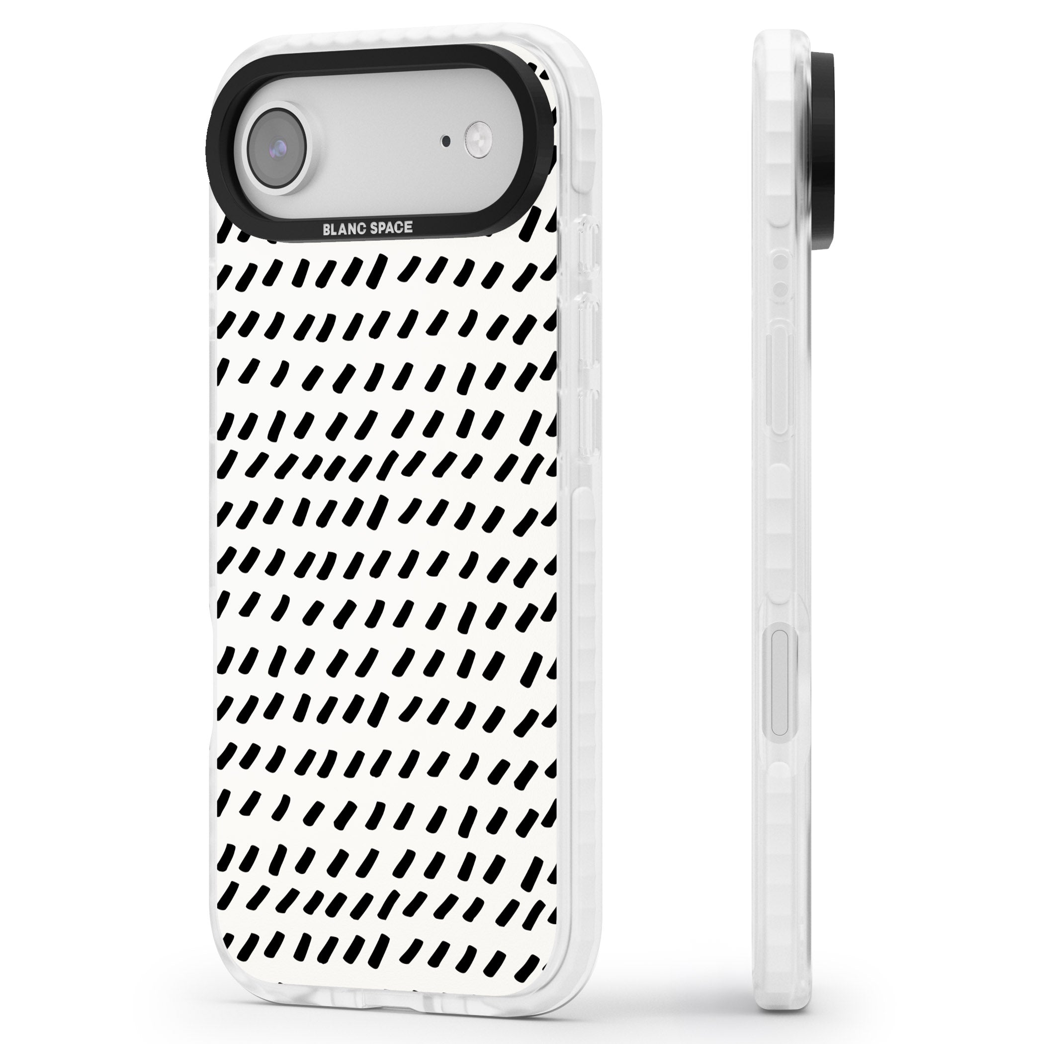 Hand Drawn Lines Pattern iPhone 17 Air Impact Clear Phone Case Side Profile