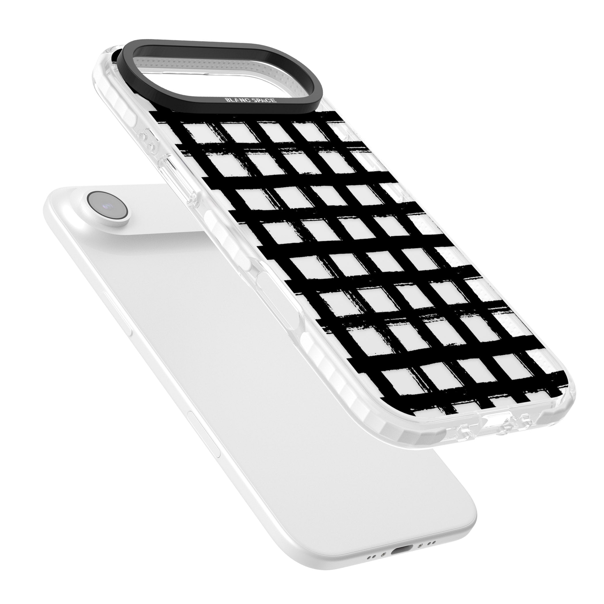 Messy Black Grid Clear iPhone 17 Air Impact Clear Phone Case Colours