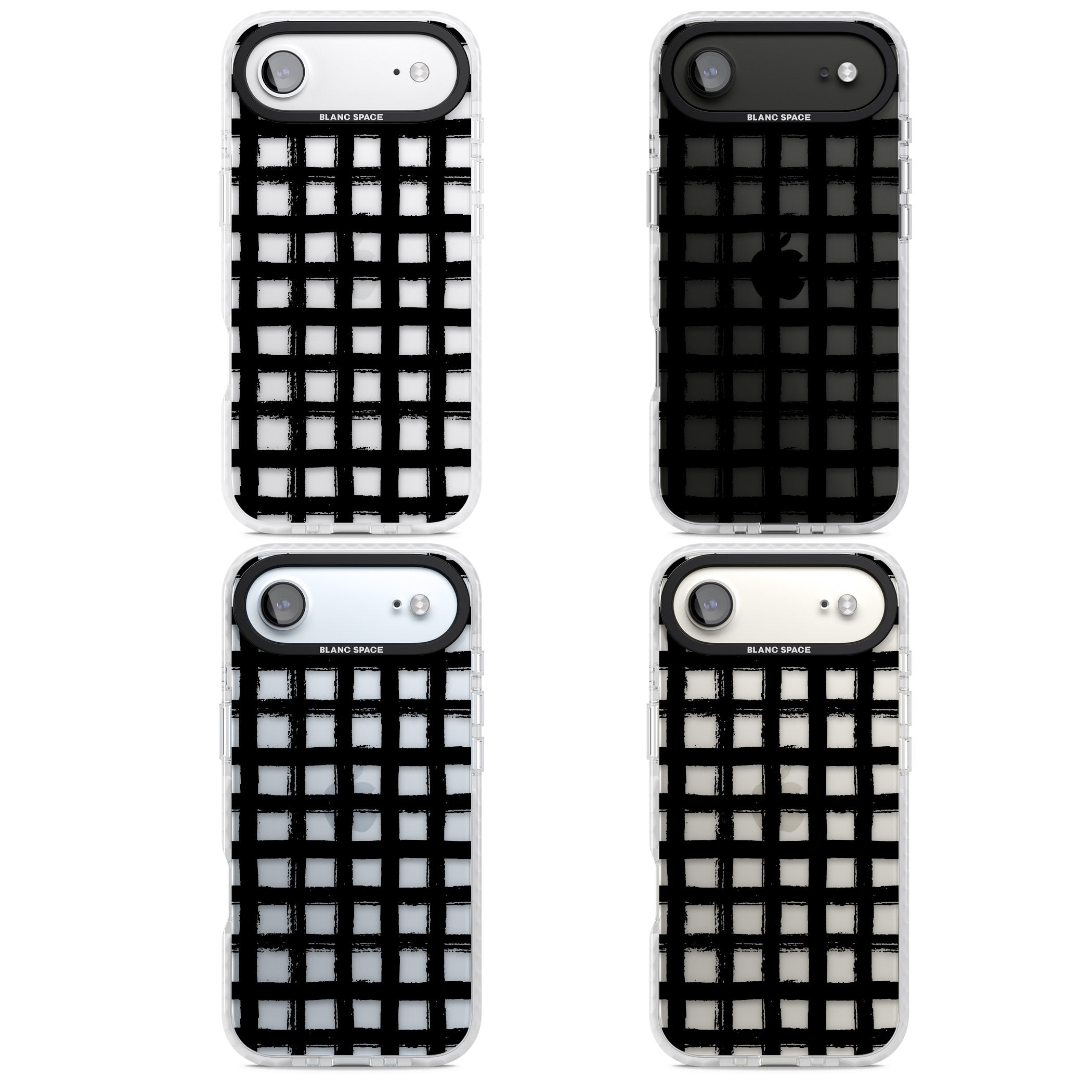 Messy Black Grid Clear iPhone 17 Air Impact Clear Phone Case APT Impact Protection