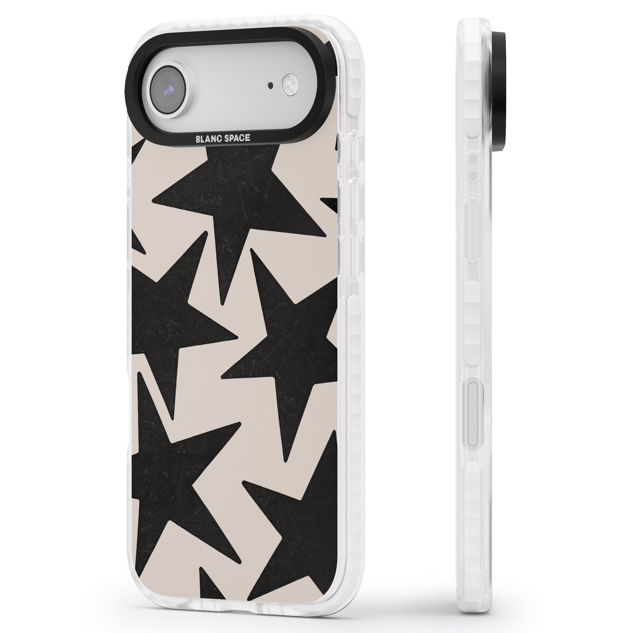 Black Superstars iPhone 17 Air Impact Clear Phone Case Side Profile