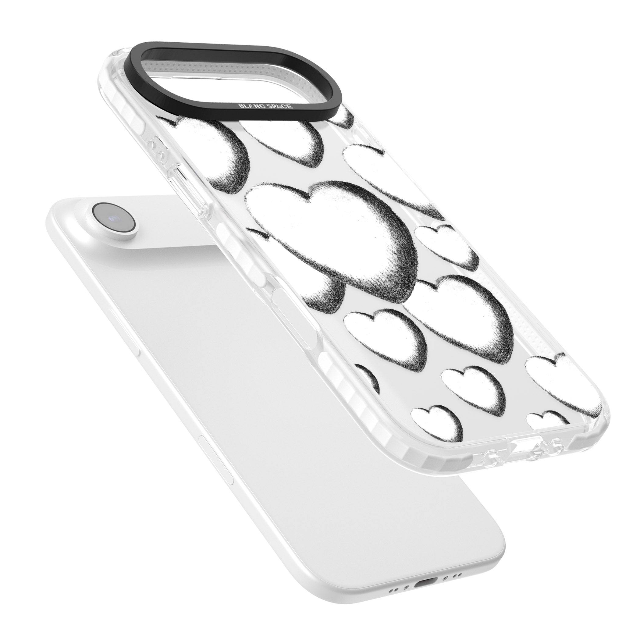 Hand Drawn Hearts iPhone 17 Air Impact Clear Phone Case Colours