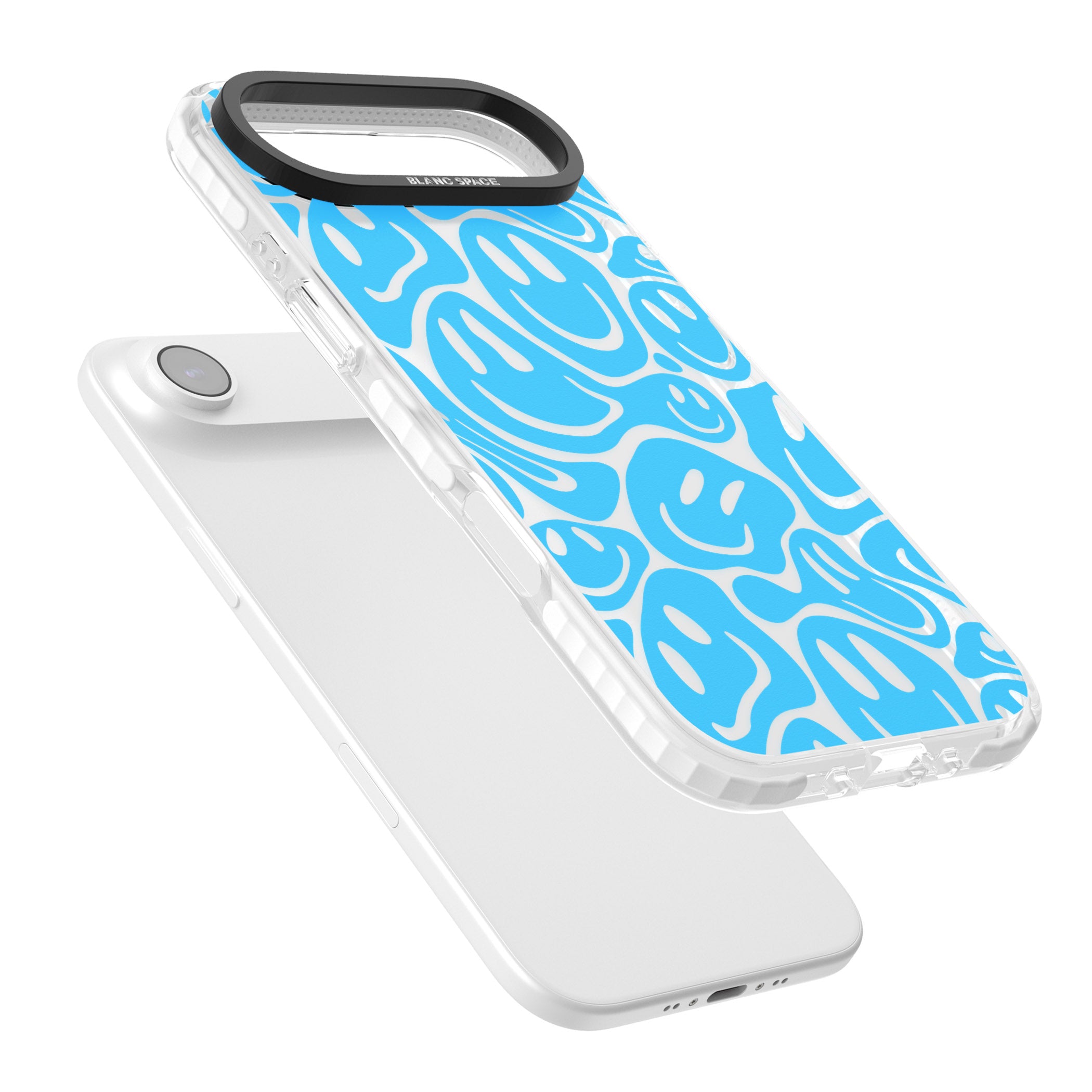 Blue Acid Faces iPhone 17 Air Impact Clear Phone Case Colours