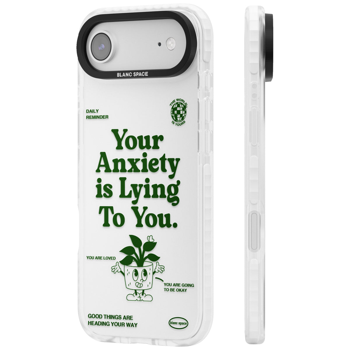Your Anxiety Is Lying To You iPhone Air Impact Clear Phone Case side