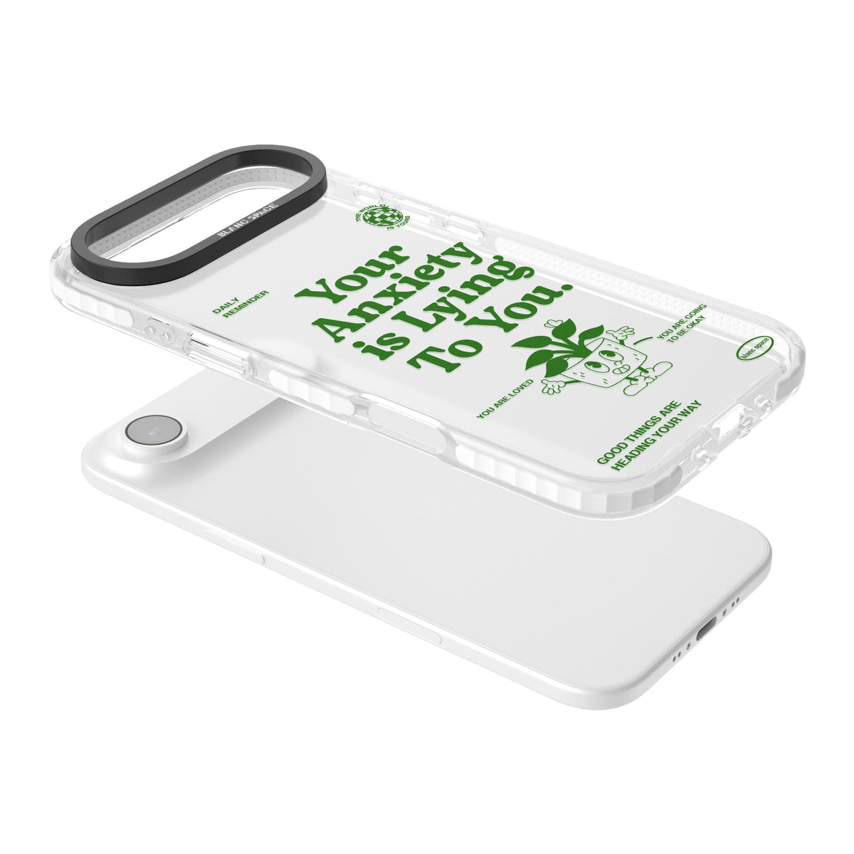 Your Anxiety Is Lying To You iPhone Air Impact Clear Phone Case angled