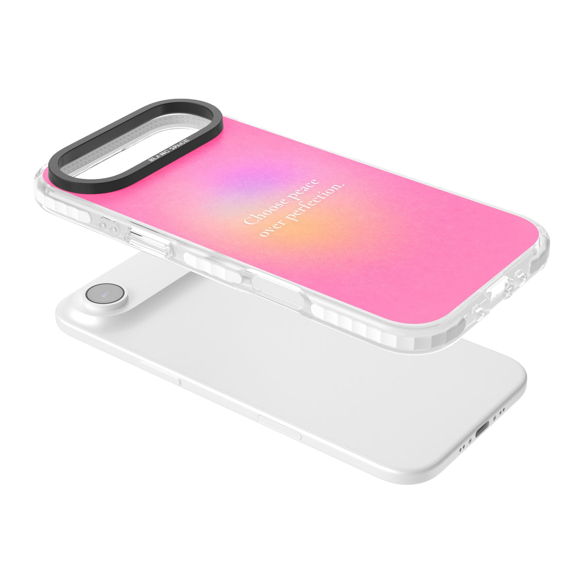 Peace Over Perfection iPhone Air Impact Clear Phone Case angled